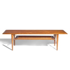 Peter Hvidt/Orla Mølgaard Nielsen for France & Son Teak Cane Brass Coffee Table