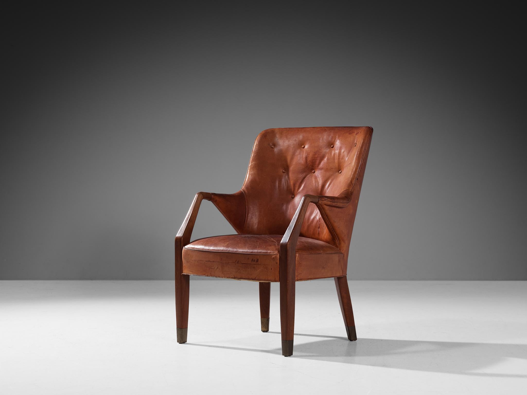 Brass Peter Hvidt & Orla Mølgaard-Nielsen for Gustav Bertelsen Lounge Chair in Teak