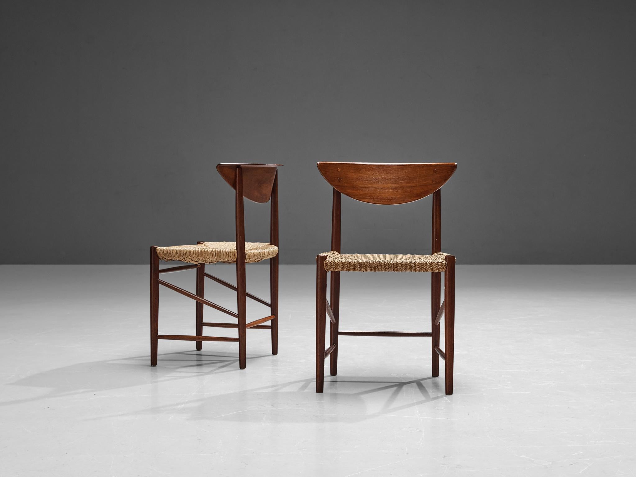 Mid-20th Century Peter Hvidt & Orla Mølgaard-Nielsen for Søborg Pair of Dining Chairs in Teak