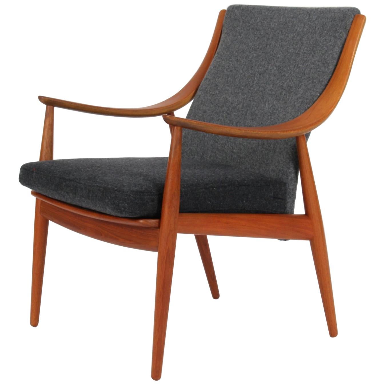 Peter Hvidt & Orla Mølgaard Nielsen, Lounge Chair in Teak and Wool