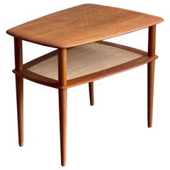 Peter Hvidt 
Orla Mølgaard-Nielsen Mid-Century Modern Teak and Cane Side Table