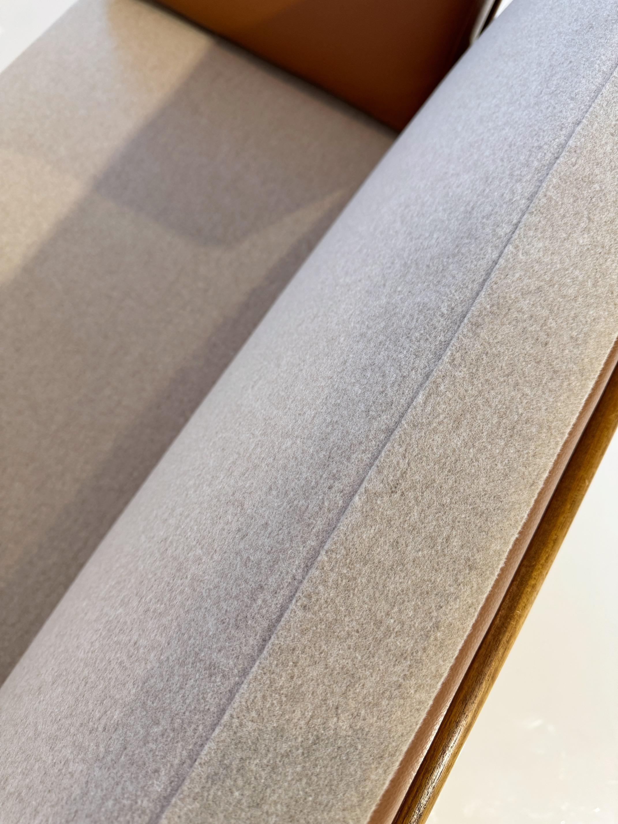 Peter Hvidt & Orla Mølgaard-Nielsen Minerva Sofa in Loro Piana Leather and Wool For Sale 1