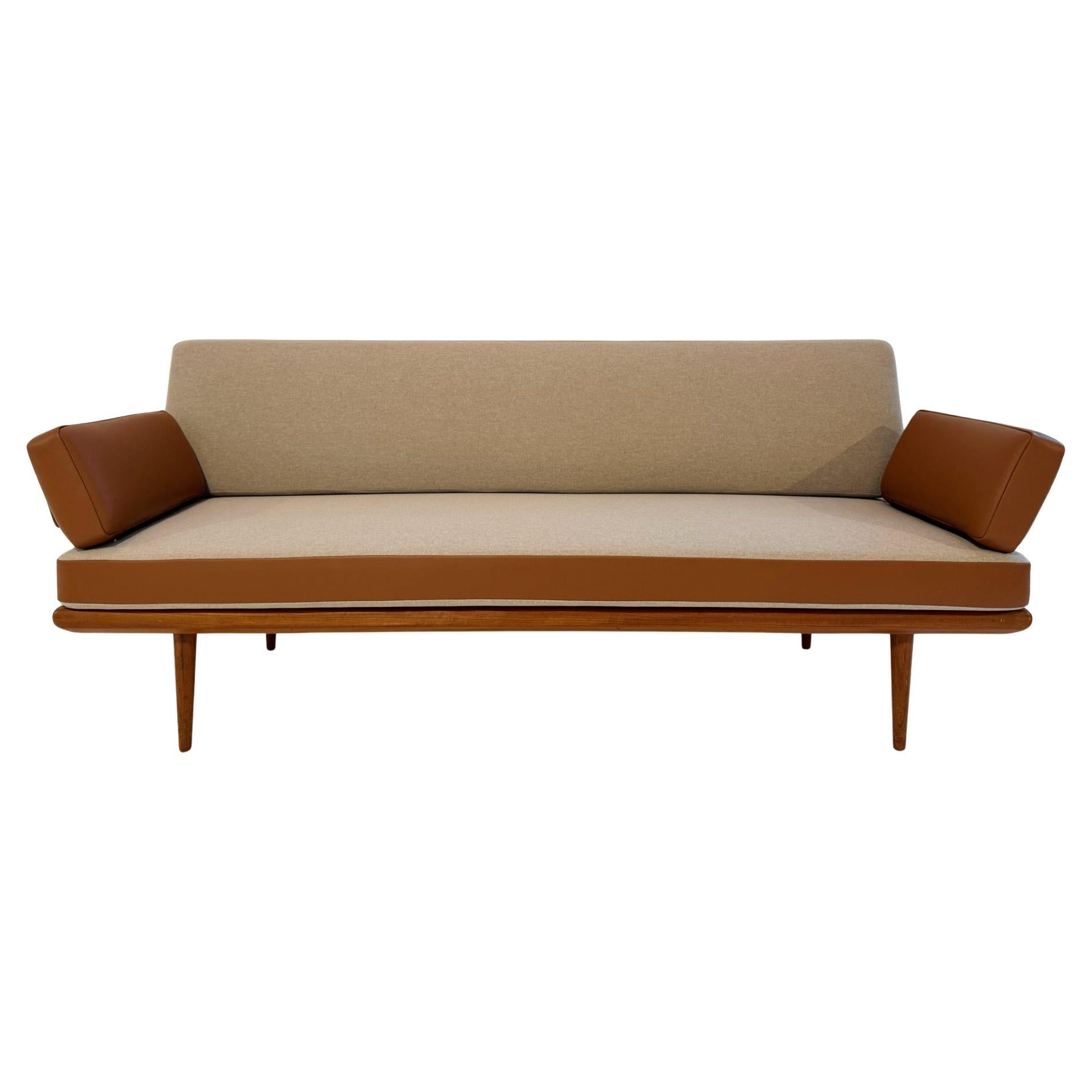 Peter Hvidt & Orla Mølgaard-Nielsen Minerva Sofa in Loro Piana Leather and Wool