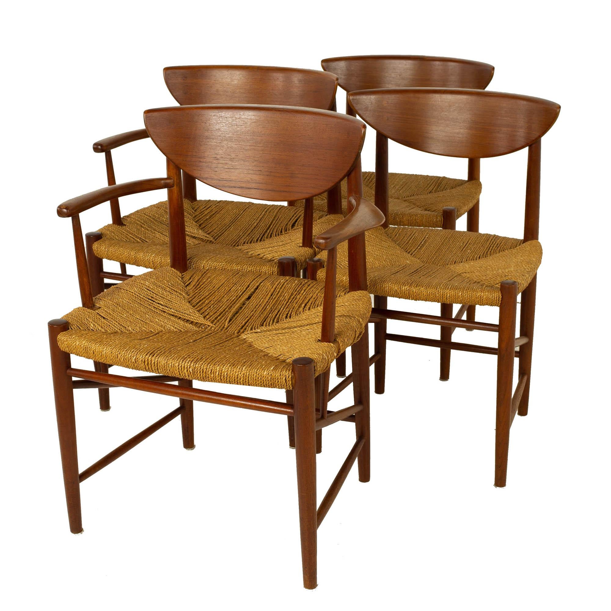 Late 20th Century Peter Hvidt Orla Mølgaard Nielsen Model 316 for Soborg MCM Teak Dining Chairs 6