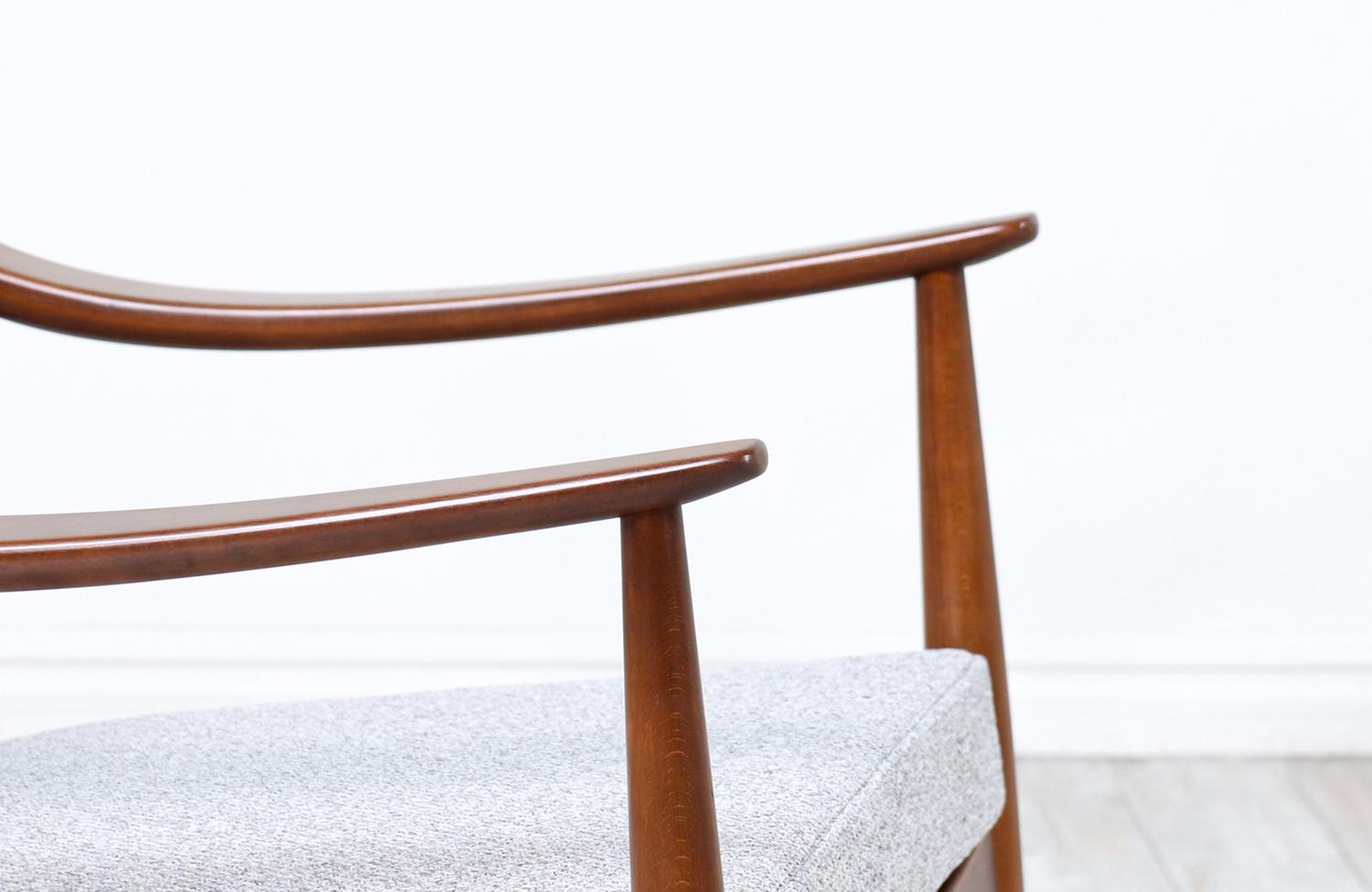Foam Expertly Restored -Peter Hvidt & Orla Mølgaard-Nielsen Model FD-146 Lounge Chair For Sale