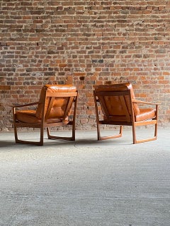 Peter Hvidt & Orla Mølgaard Nielsen Model FD130 Sleigh Lounge Chairs 1960
