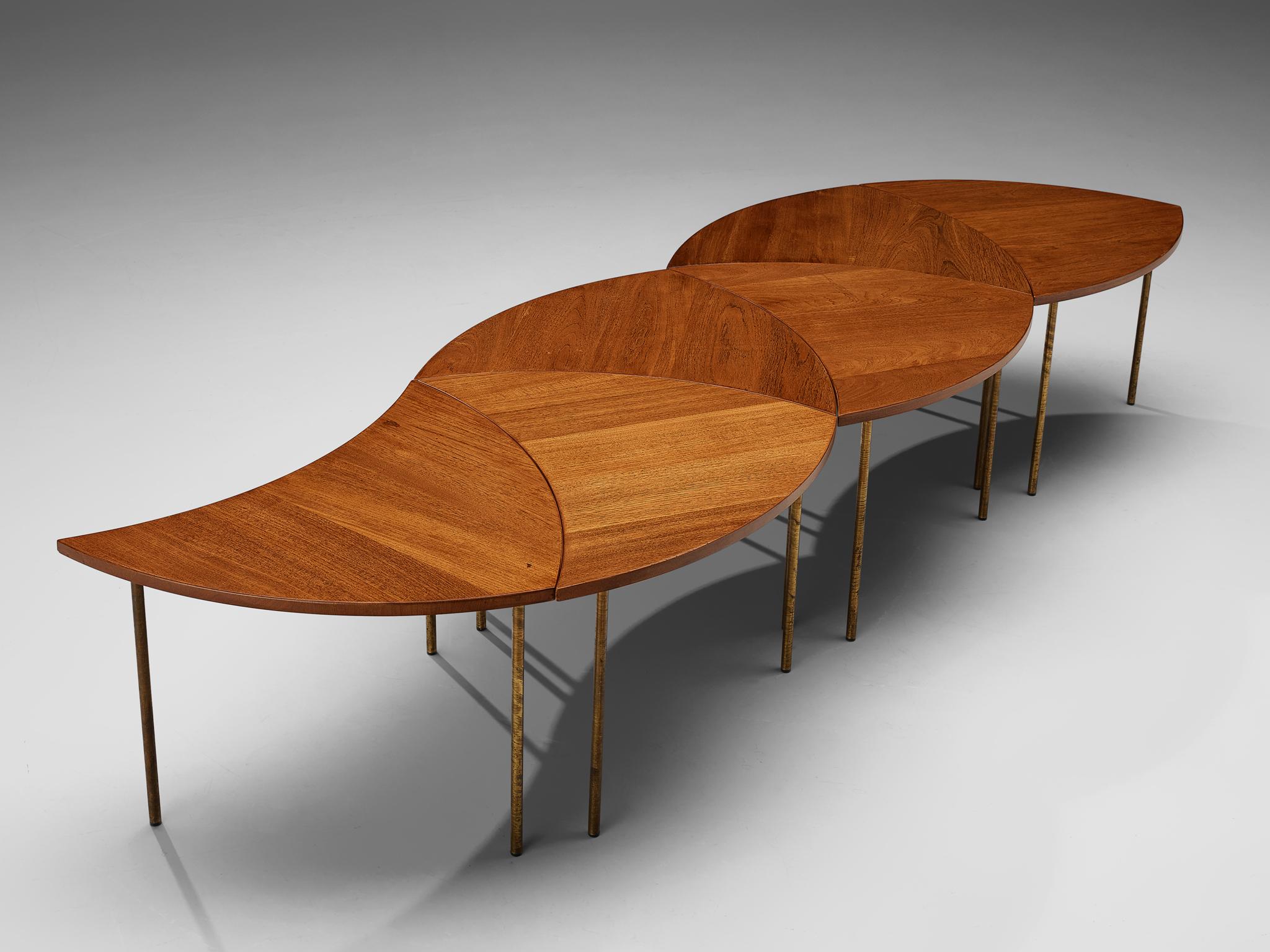 Brass Peter Hvidt & Orla Mølgaard Nielsen Modular Coffee Table Model '523'