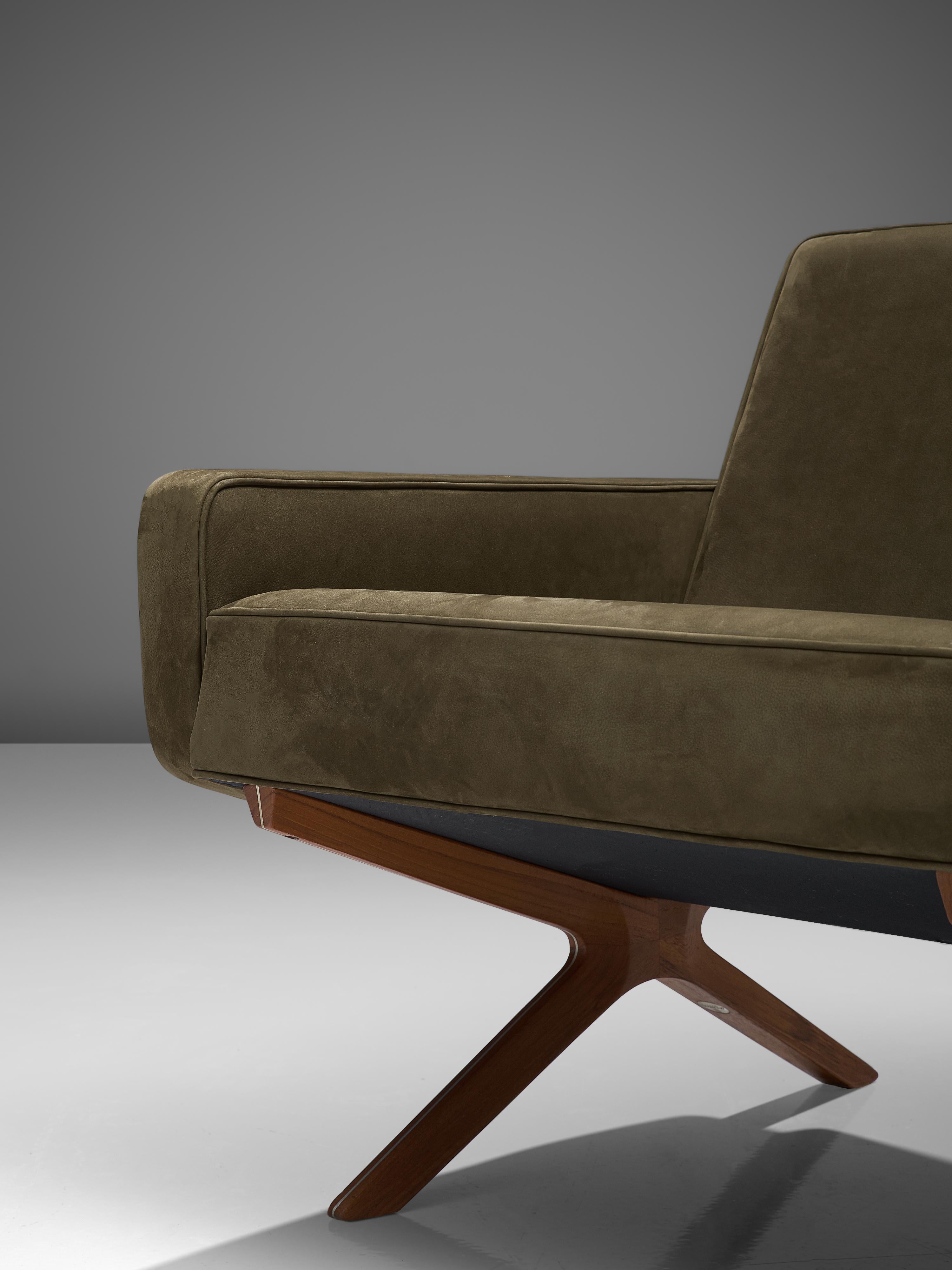 Peter Hvidt & Orla Mølgaard-Nielsen 'Silverline' Lounge Chair in Leather  For Sale 1