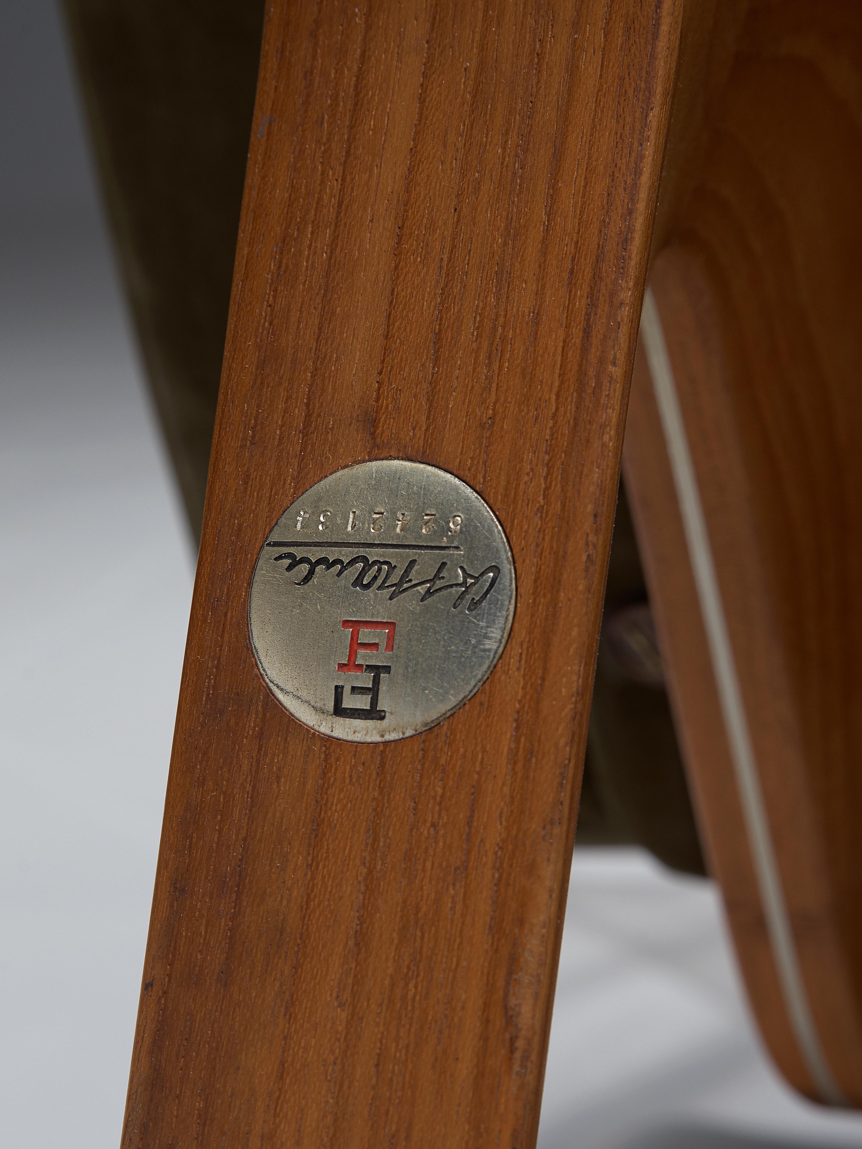 Peter Hvidt & Orla Mølgaard-Nielsen 'Silverline' Lounge Chair in Leather  For Sale 2