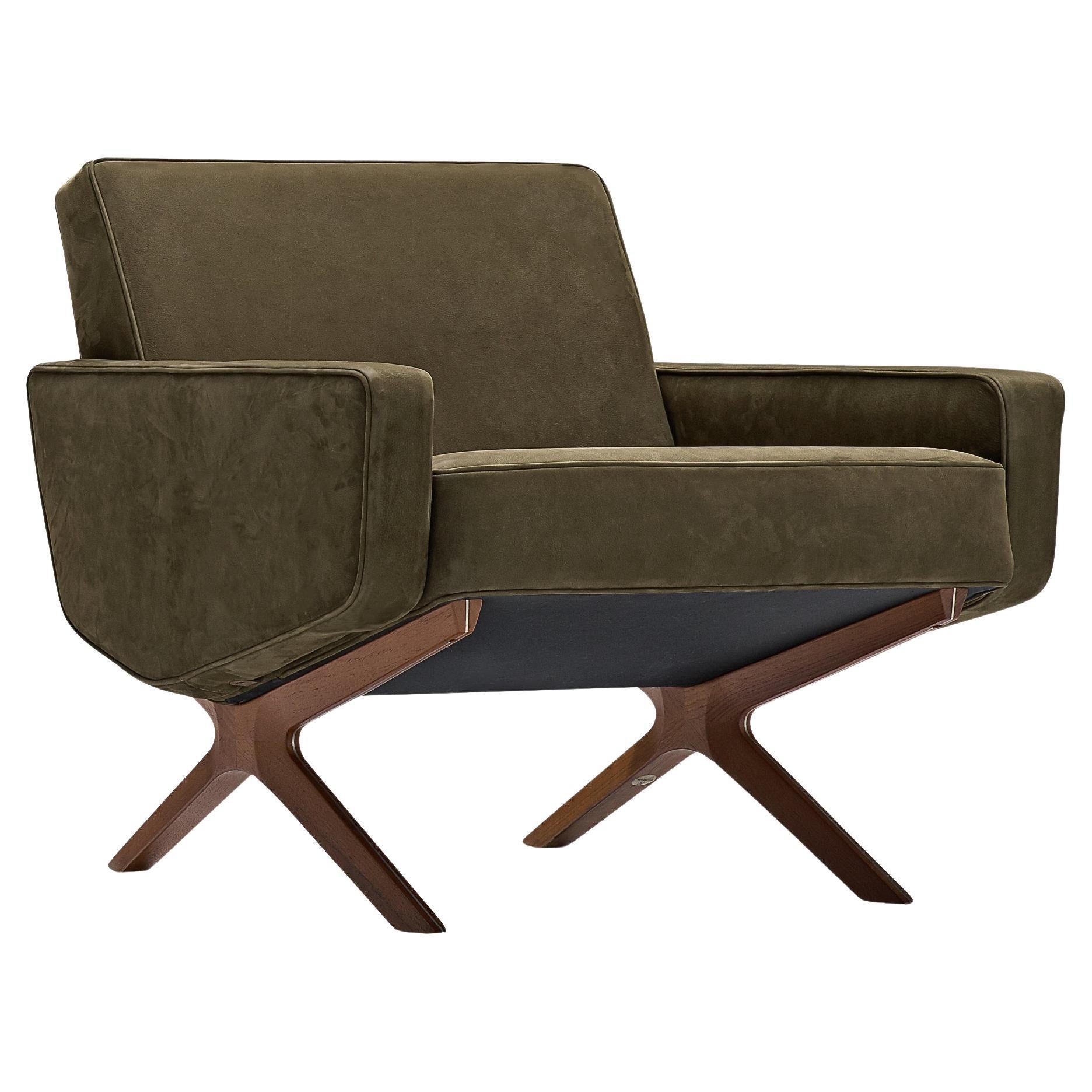 Peter Hvidt & Orla Mølgaard-Nielsen 'Silverline' Lounge Chair in Leather 
