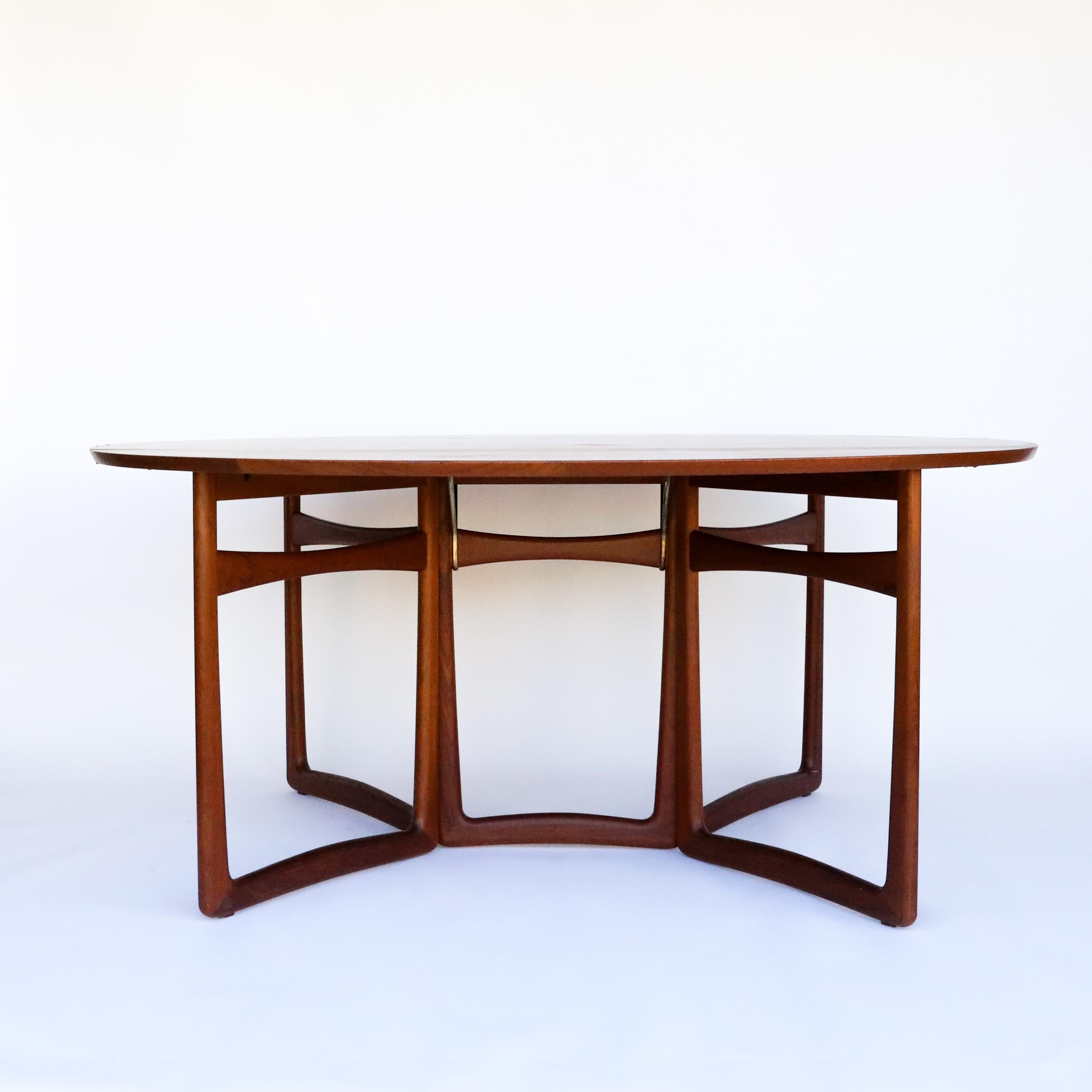 Mid-Century Modern Peter Hvidt & Orla Mølgaard-Nielsen Solid Teak Drop Leaf Table