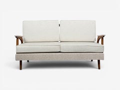 Peter Hvidt & Orla Mølgaard-Nielsen Style, Settee, Cream Boucle, Denmark, 1960s