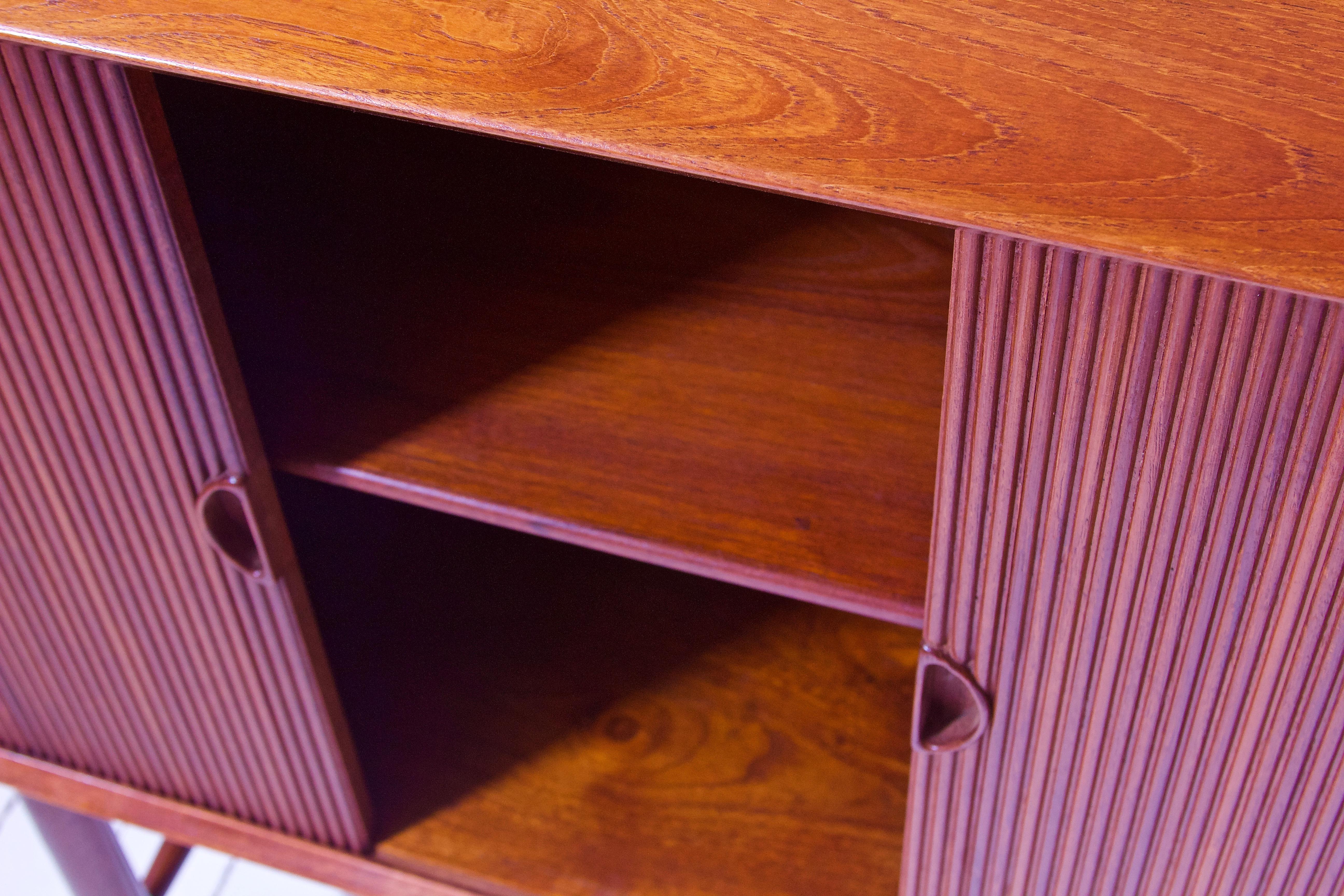 Peter Hvidt & Orla Mølgaard Nielsen Tambour Sideboard in Teak, Denmark, 1958 4