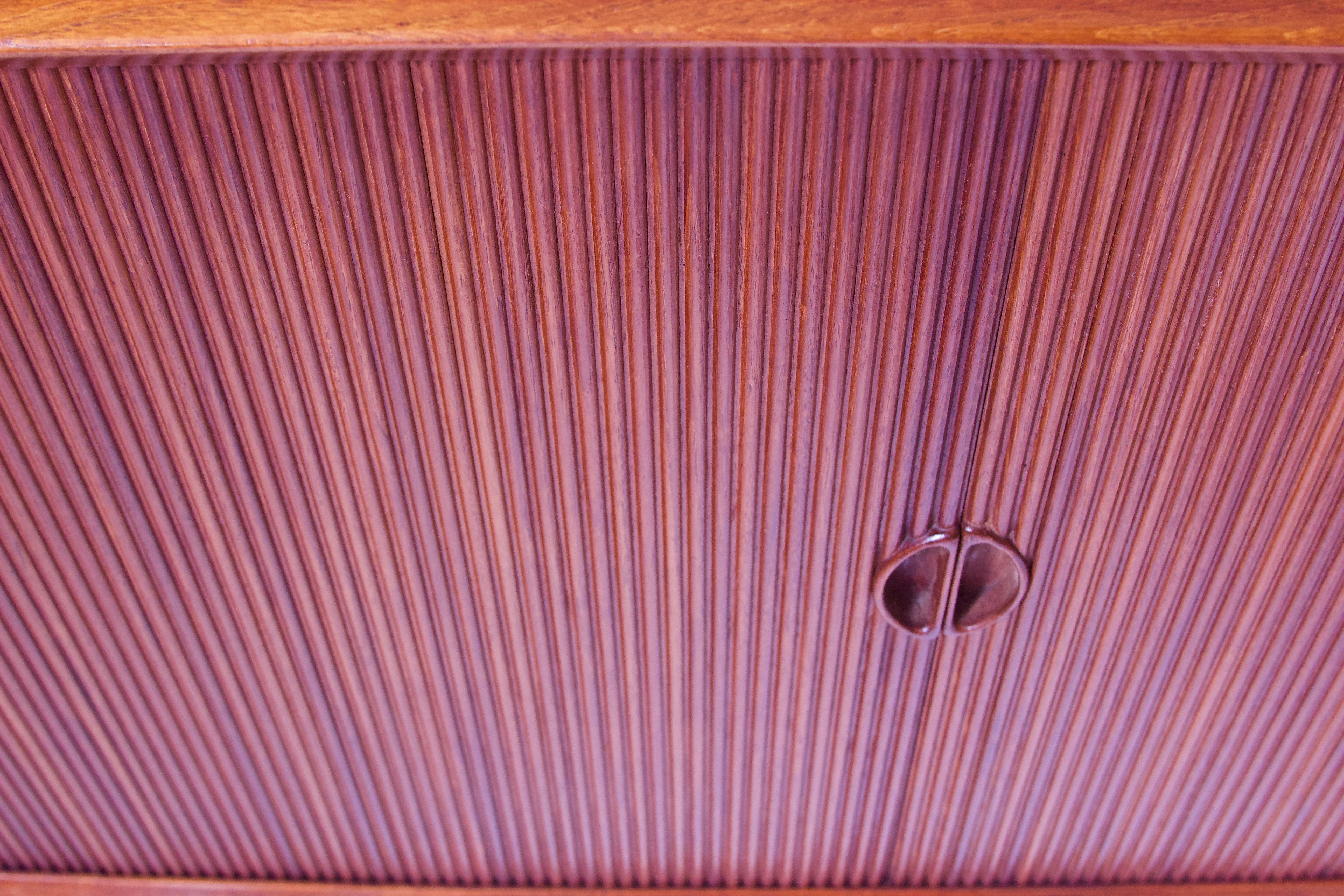 Peter Hvidt & Orla Mølgaard Nielsen Tambour Sideboard in Teak, Denmark, 1958 6