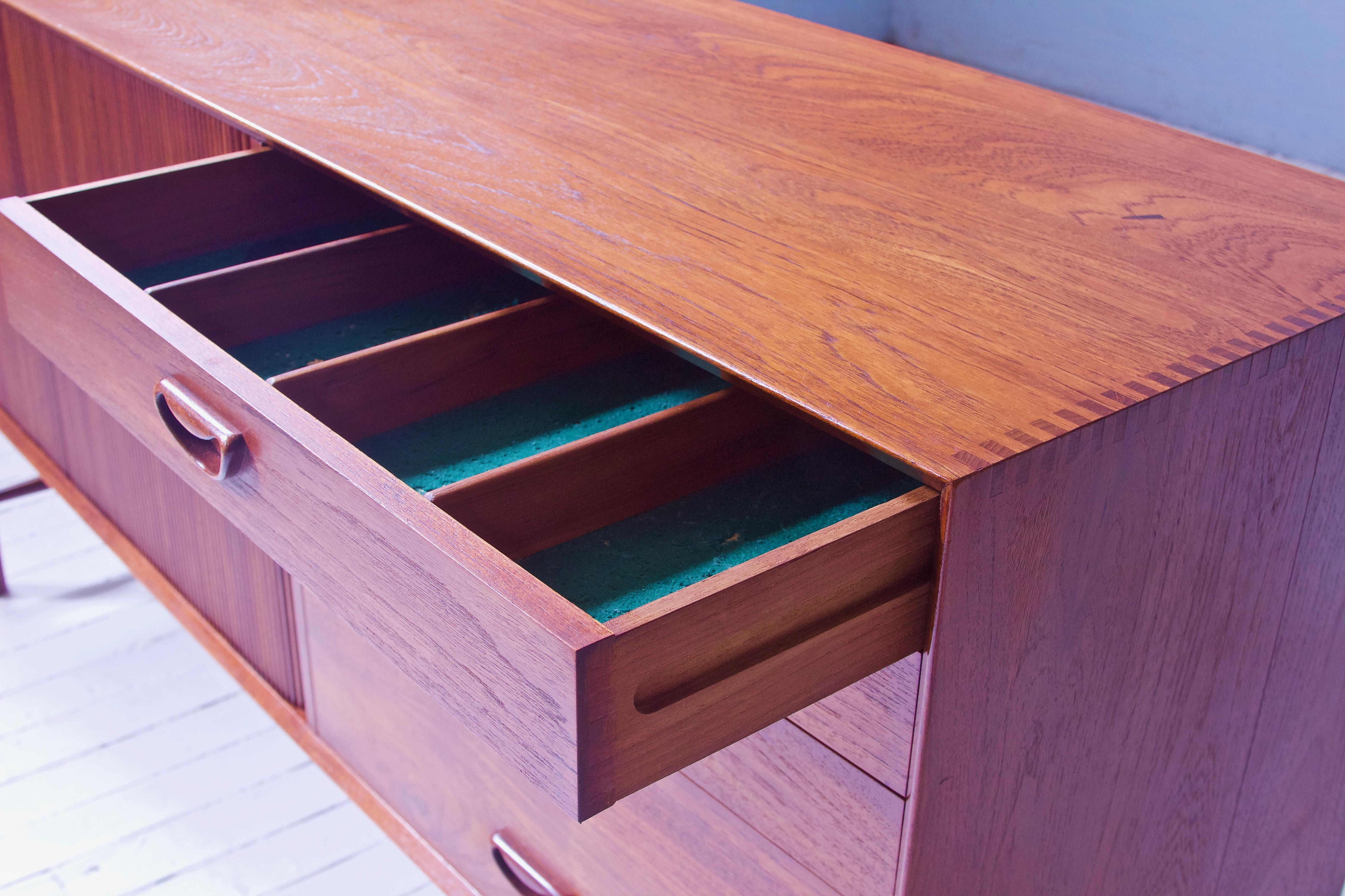 Peter Hvidt & Orla Mølgaard Nielsen Tambour Sideboard in Teak, Denmark, 1958 9