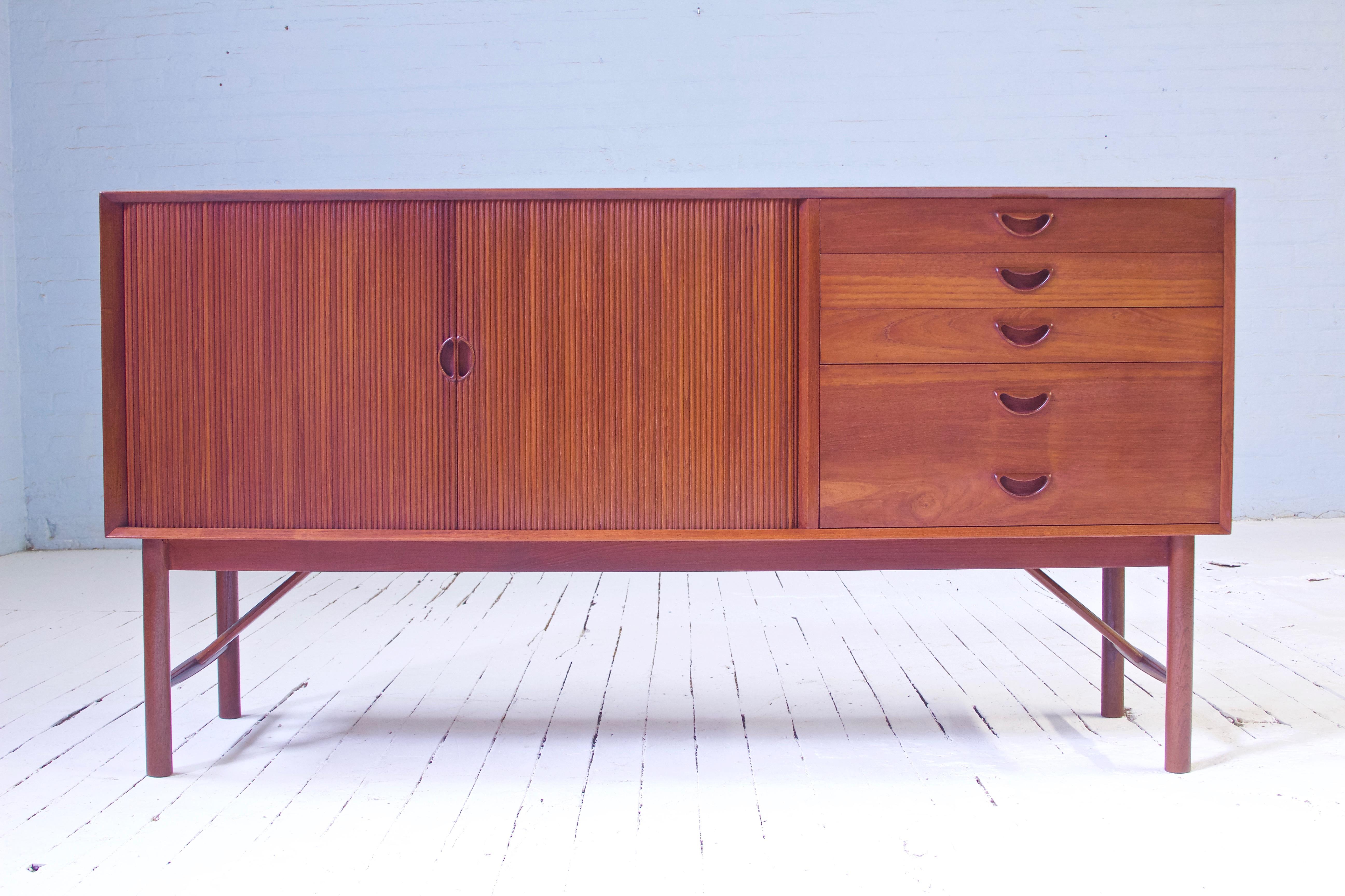 Peter Hvidt & Orla Mølgaard Nielsen Tambour Sideboard in Teak, Denmark, 1958 10