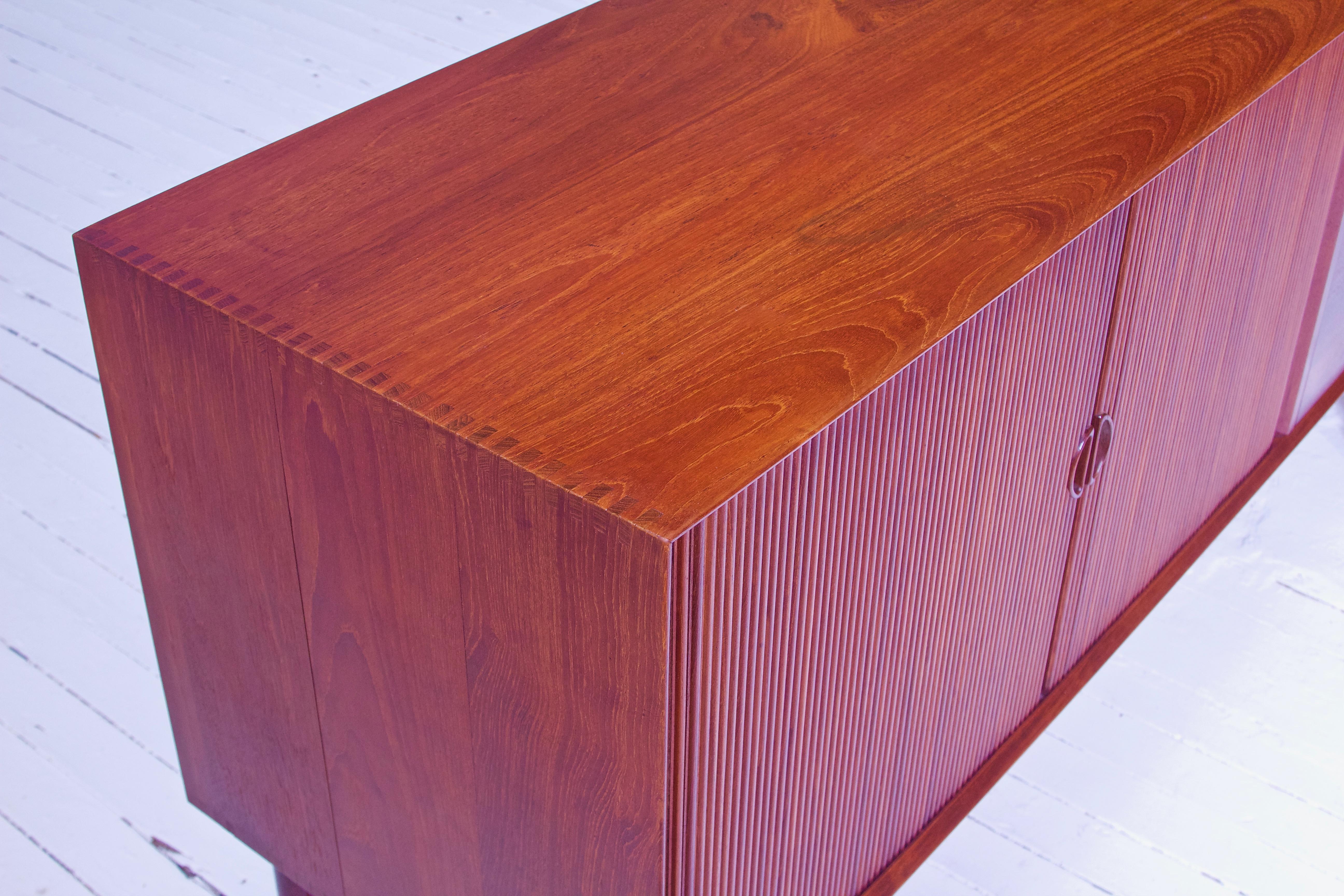 Danish Peter Hvidt & Orla Mølgaard Nielsen Tambour Sideboard in Teak, Denmark, 1958