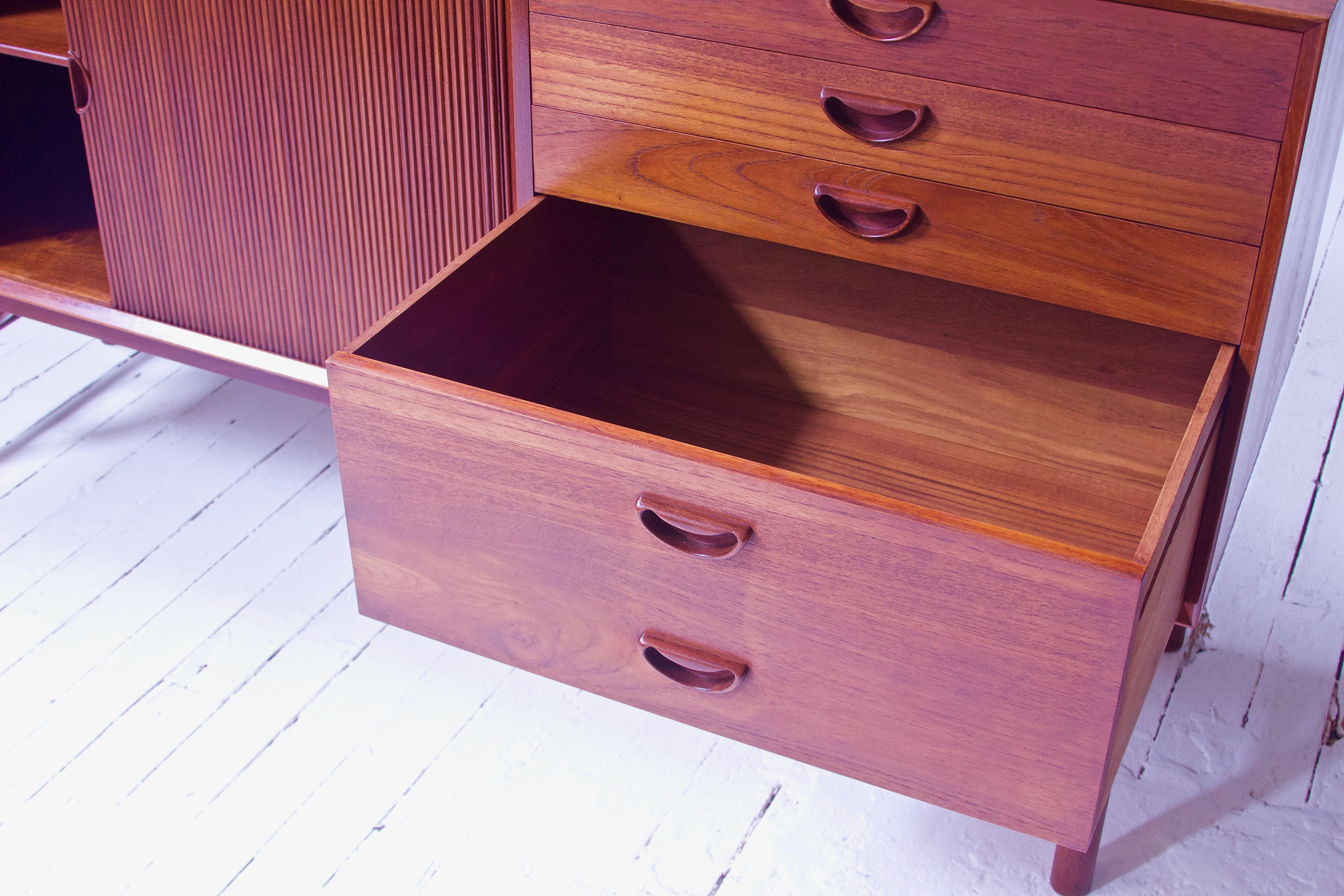 Peter Hvidt & Orla Mølgaard Nielsen Tambour Sideboard in Teak, Denmark, 1958 1