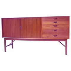 Peter Hvidt & Orla Mølgaard Nielsen Tambour Sideboard in Teak, Denmark, 1958