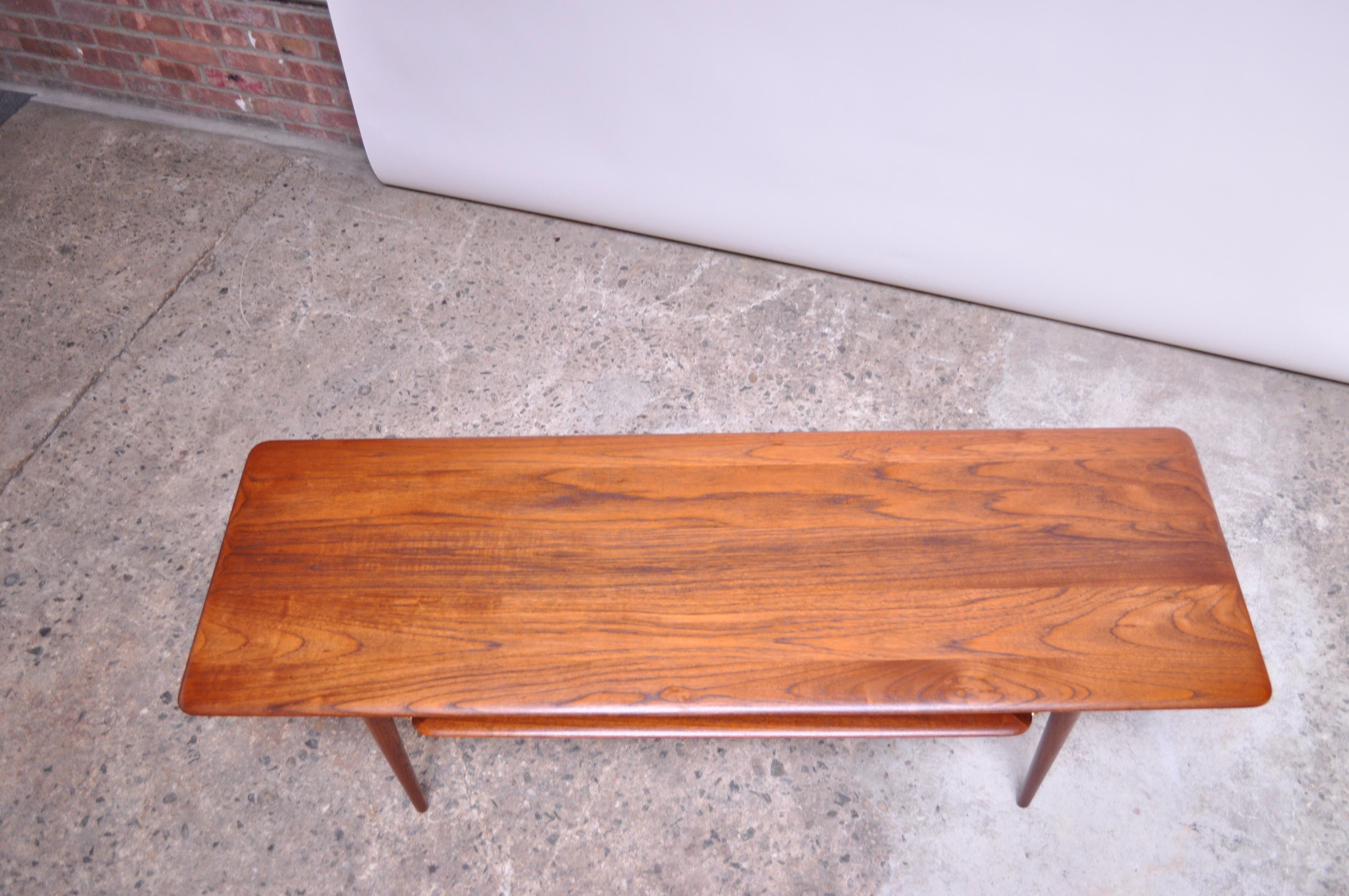 Mid-Century Modern Peter Hvidt & Orla Mølgaard Nielsen Teak and Cane Coffee Table