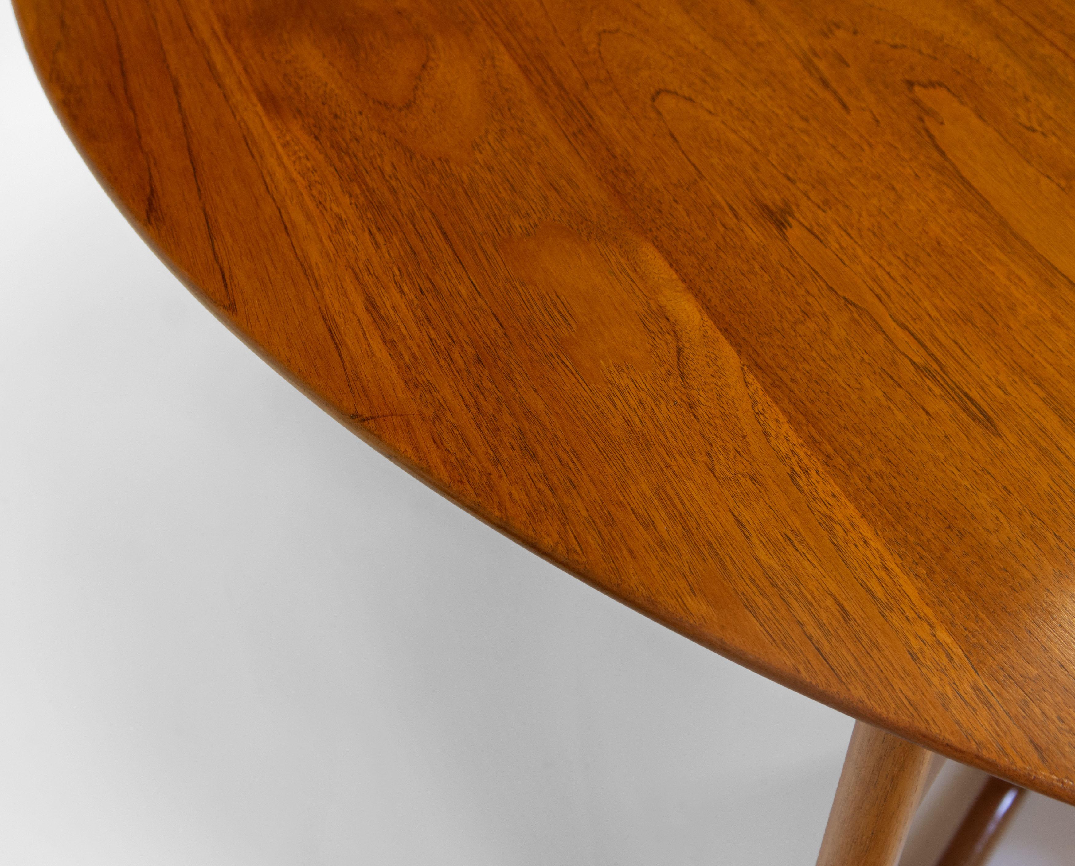 Peter Hvidt & Orla Mølgaard Nielsen Teak Drop Leaf Dining Table For France & Son 12