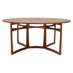 Retro Peter Hvidt & Orla Mølgaard Nielsen Teak Drop Leaf Dining Table For France & Son