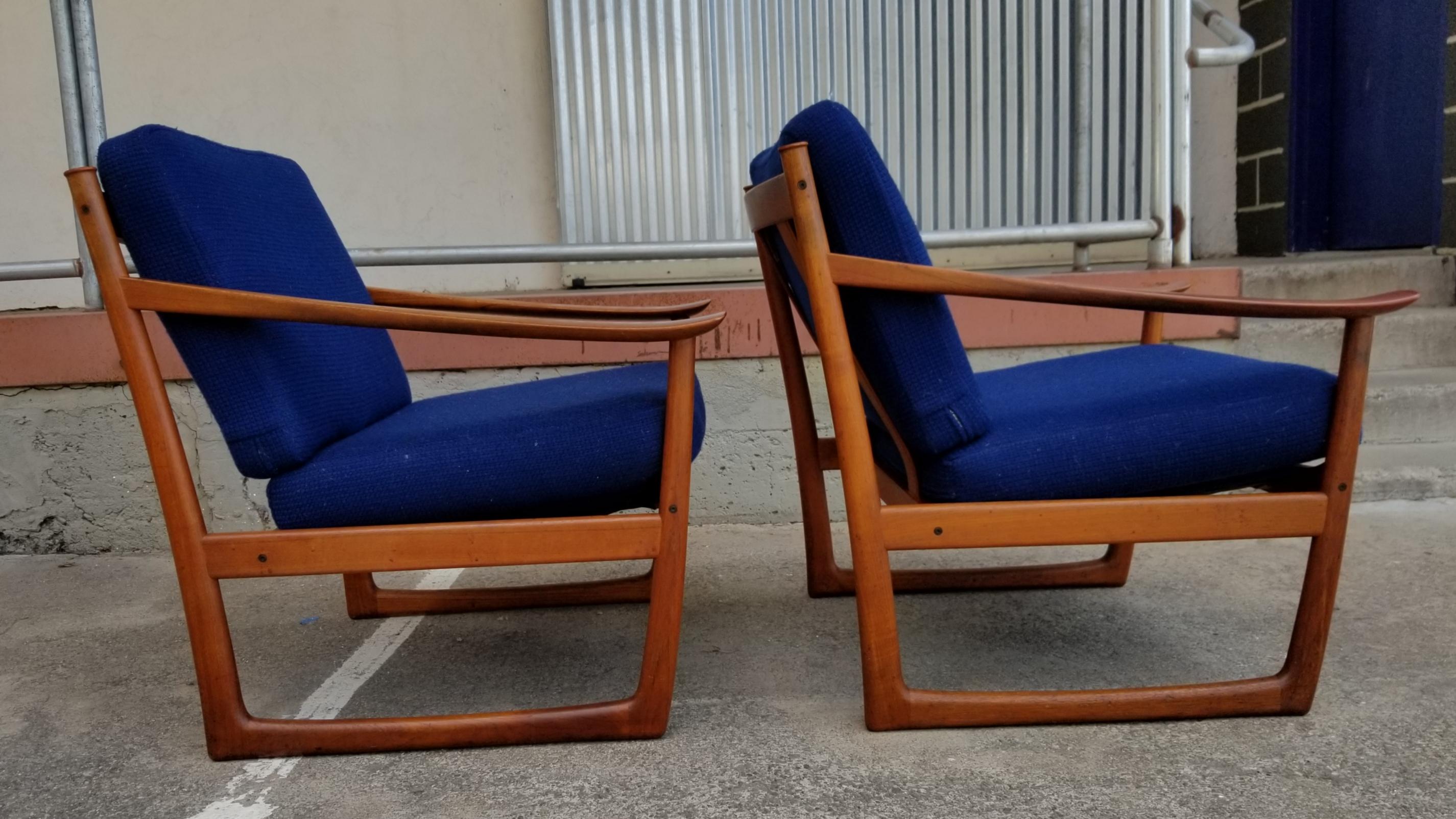 Danish Peter Hvidt & Orla Mølgaard-Nielsen Teak Lounge Chairs