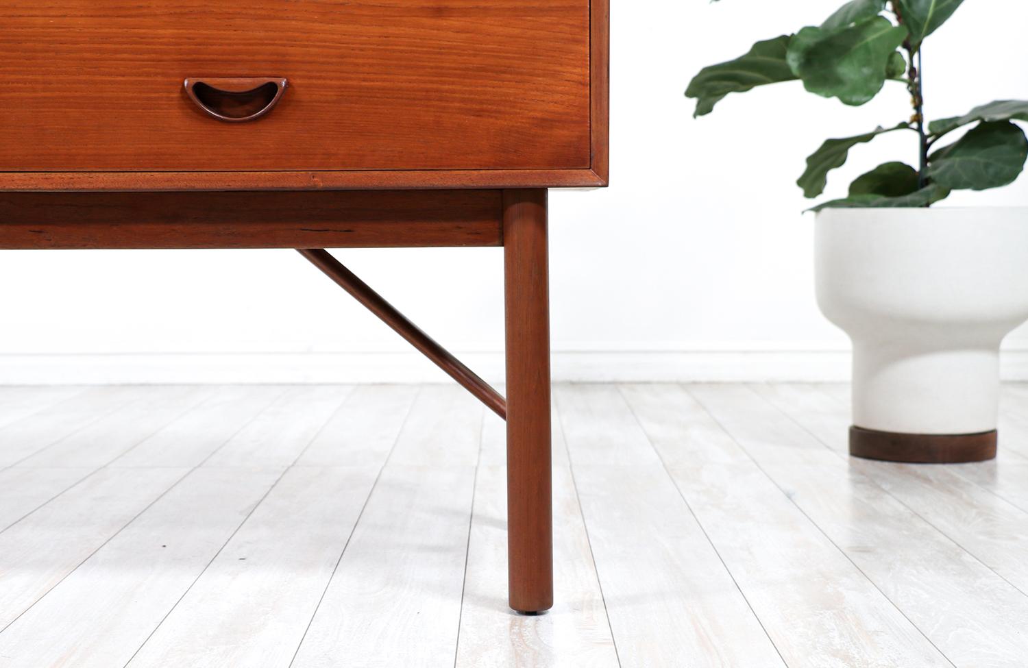 Peter Hvidt & Orla Mølgaard-Nielsen Teak Tambour-Door Credenza for Søborg Møbelf 1