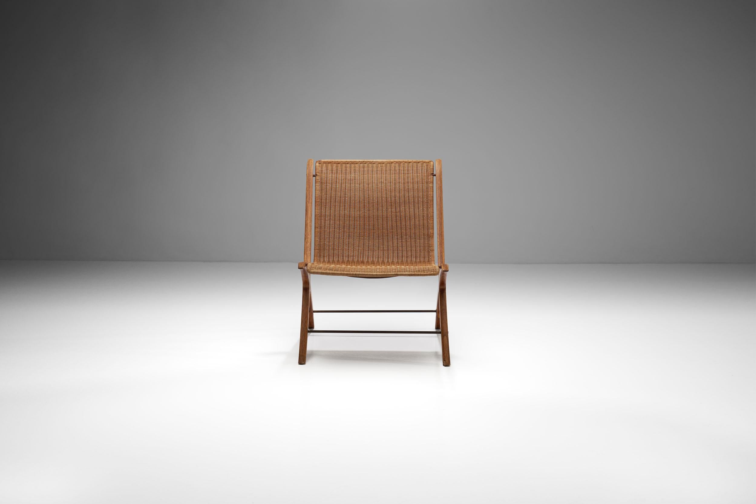 Scandinavian Modern Peter Hvidt & Orla Mølgaard-Nielsen 'X' Chair, Denmark, 1950-1960 