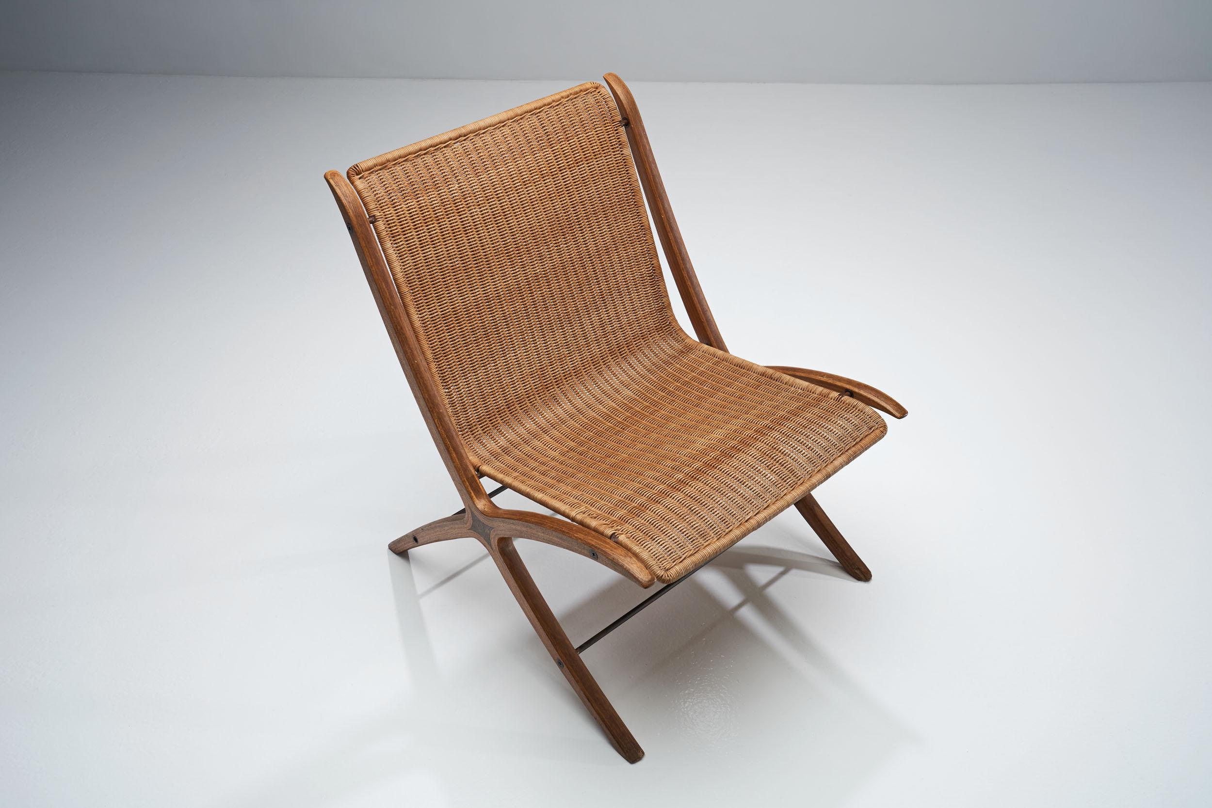 Rattan Peter Hvidt & Orla Mølgaard-Nielsen 'X' Chair, Denmark, 1950-1960 