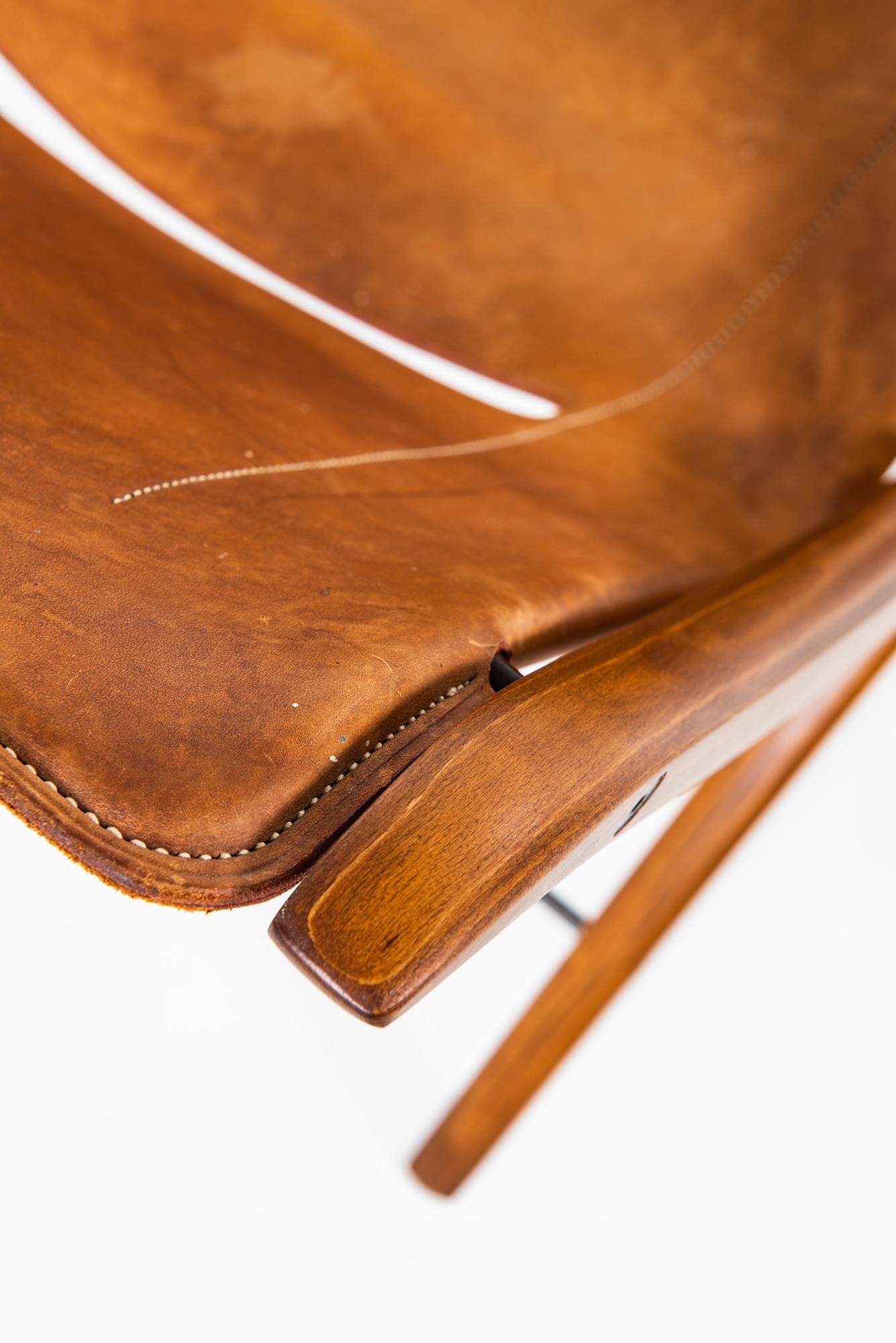 Leather Peter Hvidt & Orla Mølgaard-Nielsen x Easy Chair by Fritz Hansen in Denmark For Sale