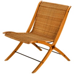 Peter Hvidt & Orla Mølgaard Nielsen 'X' Slipper Chair in Cane