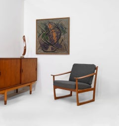 Peter Hvidt & Orla Mølgaard Teak Lounge Chair für France & Son Model No. 130