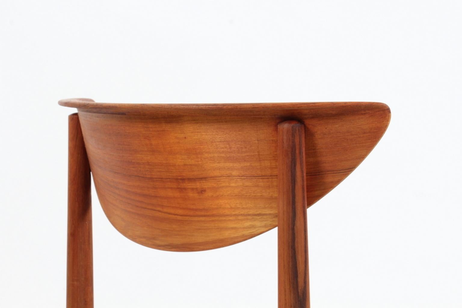 Danish Peter Hvidt & Orla Mølgaard Two Chairs Model 316, Teak and Aniline Leather