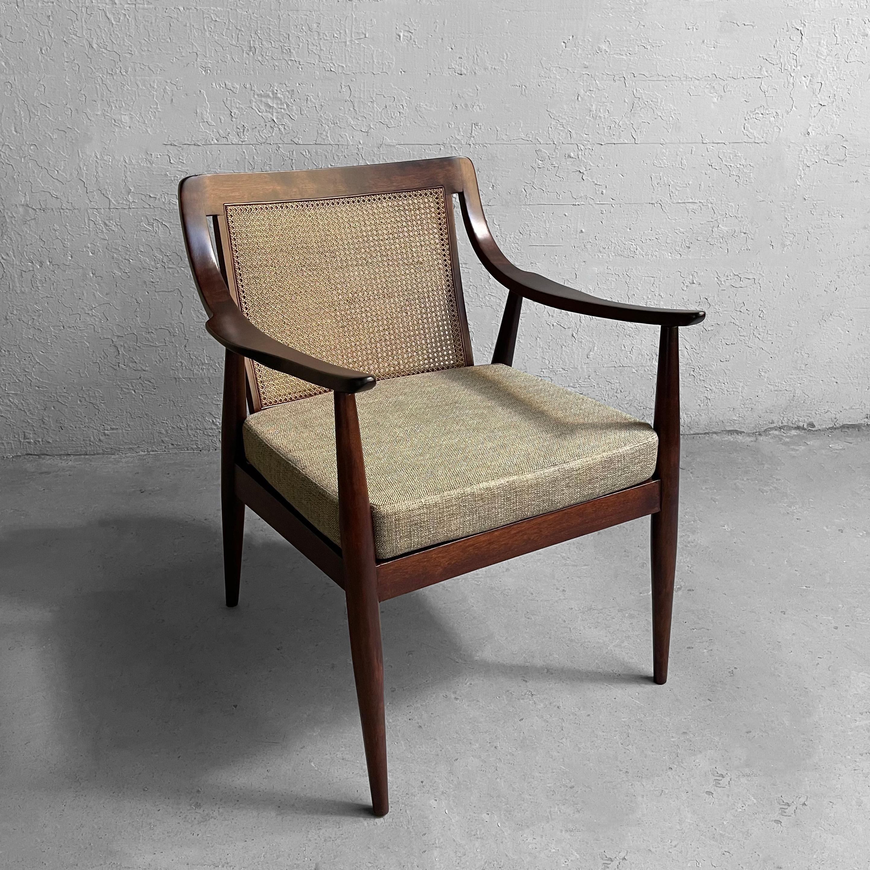 Scandinavian Modern Peter Hvidt & Orla Molgaard Cane Back Armchair For Sale