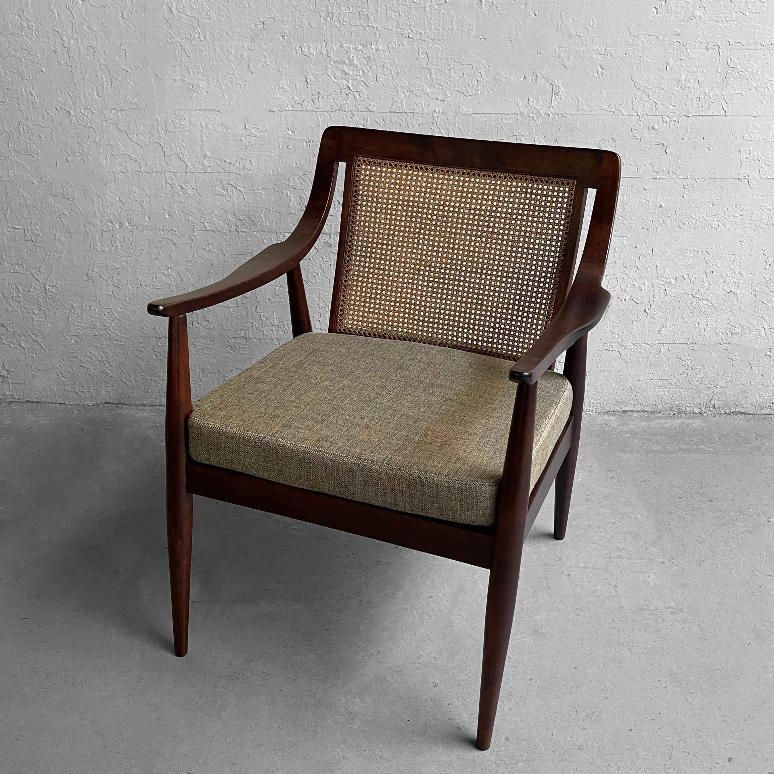 Peter Hvidt & Orla Molgaard Cane Back Armchair In Good Condition For Sale In Brooklyn, NY