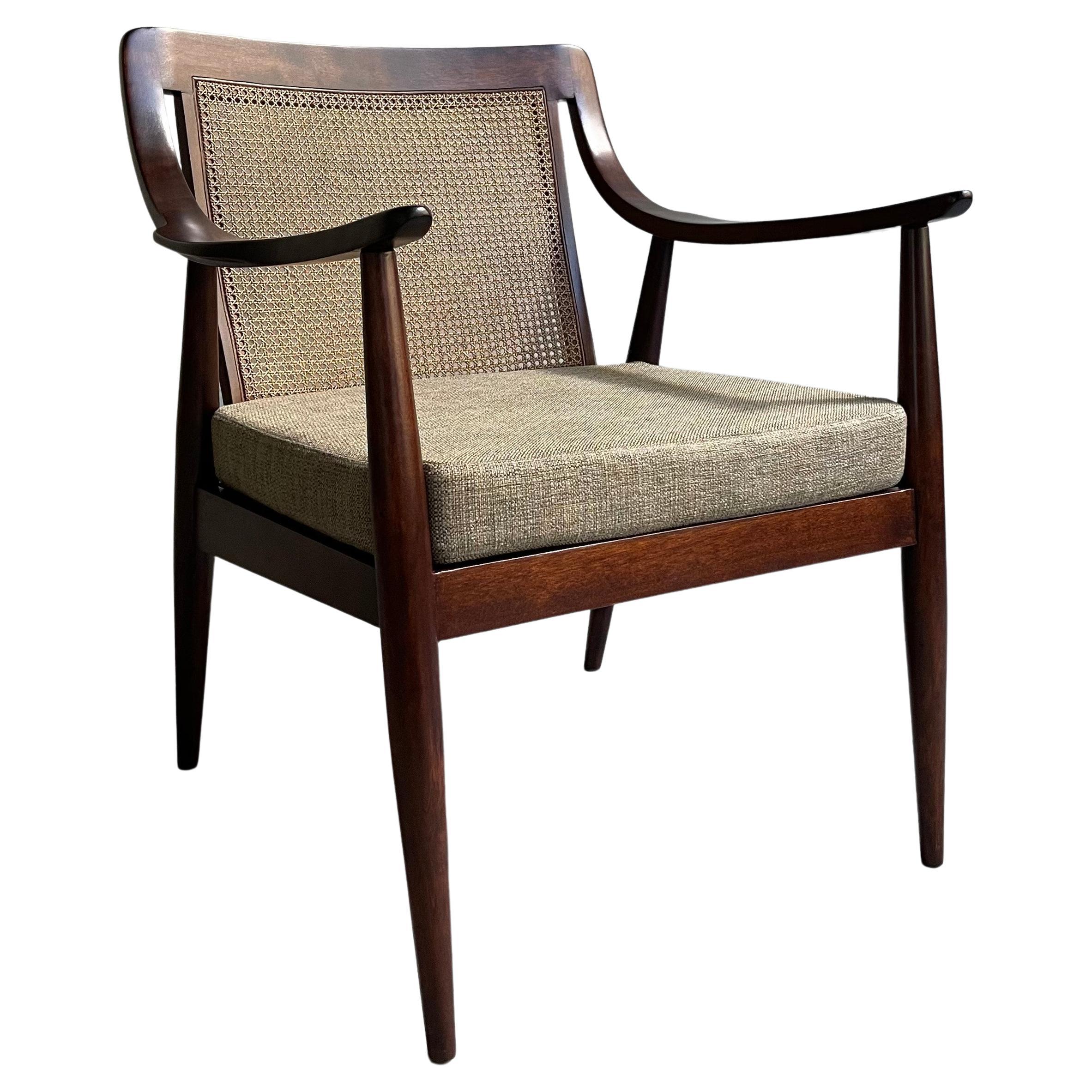 Peter Hvidt & Orla Molgaard Cane Back Armchair For Sale