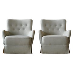Peter Hvidt Orla Molgaard Classic Danish 1950s Pair Lounge Chairs