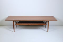 Peter Hvidt & Orla Molgaard for France & Sons Teak & Cane Coffee Table, 1950's