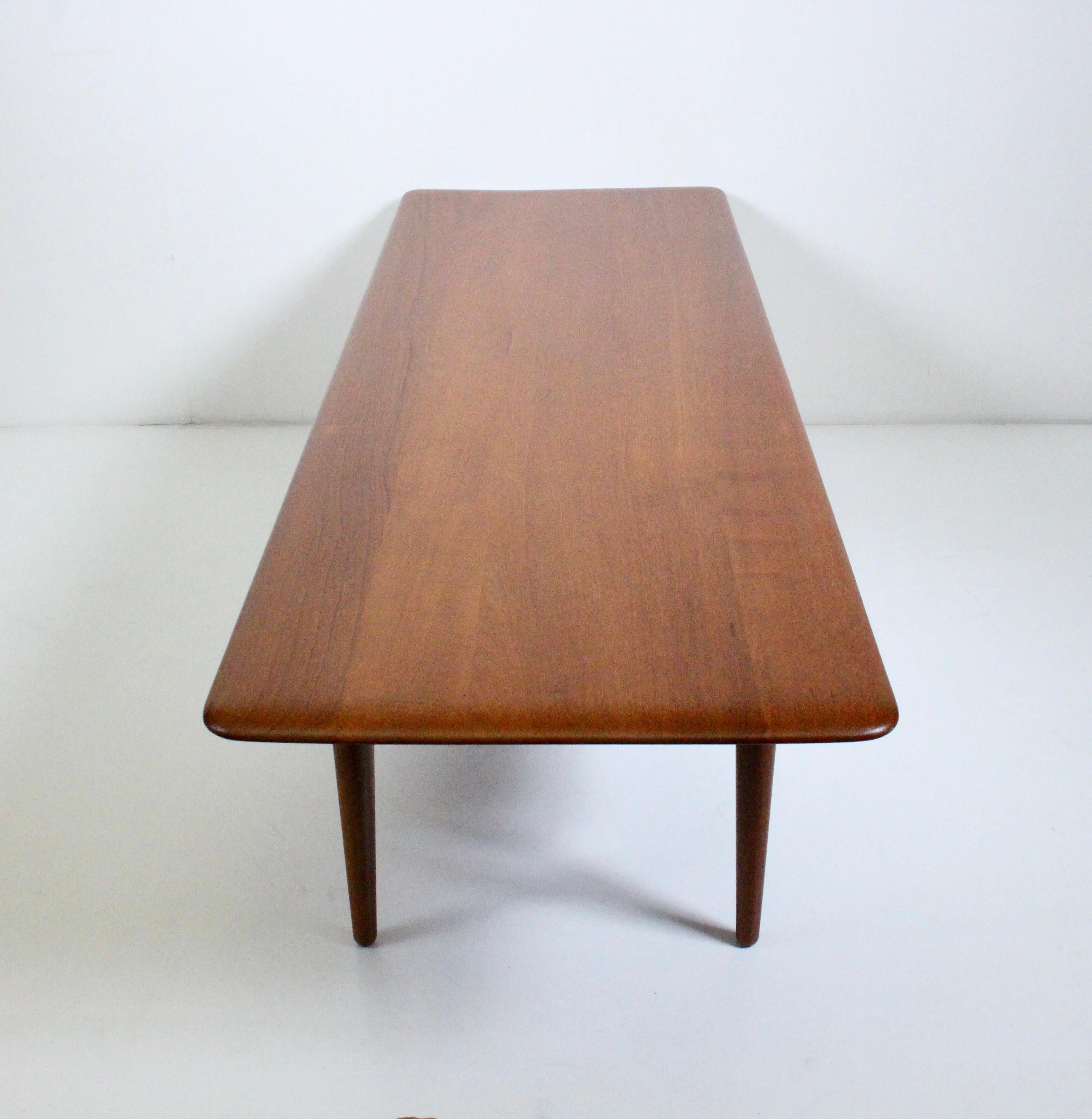 Mid-20th Century Peter Hvidt & Orla Molgaard for France & Sons Teak & Cane Coffee Table, 1950's