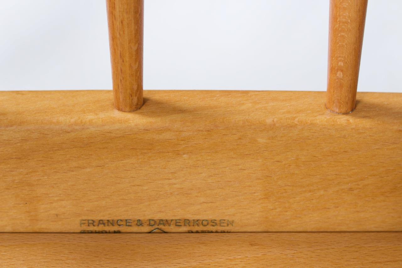 Peter Hvidt, Orla Molgaard France & Daverhosen Beech High Back Lounge Chair For Sale 9