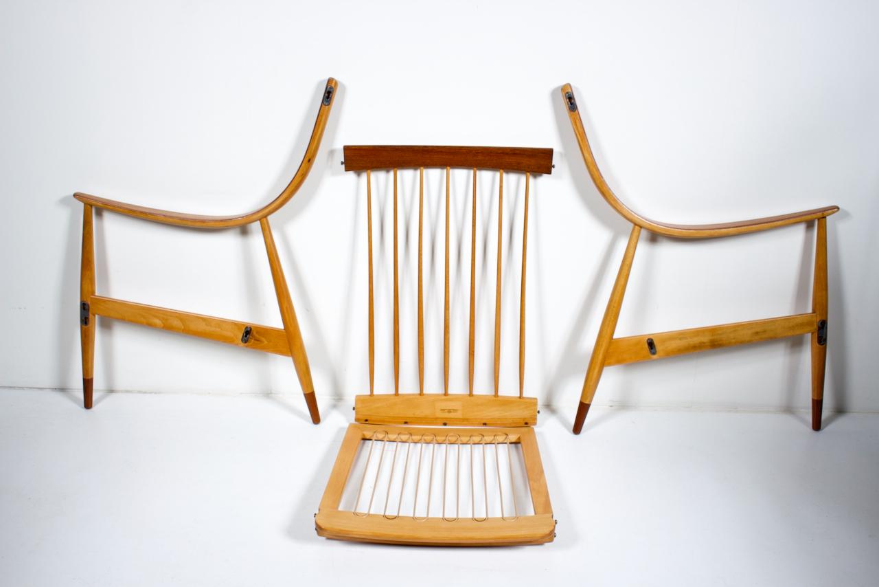 Peter Hvidt, Orla Molgaard France & Daverhosen Beech Teak High Back Lounge Chair For Sale 11