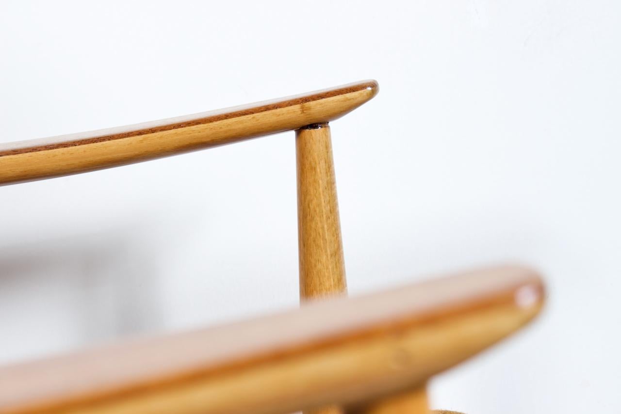 Peter Hvidt, Orla Molgaard France & Daverhosen Beech Teak High Back Lounge Chair For Sale 2