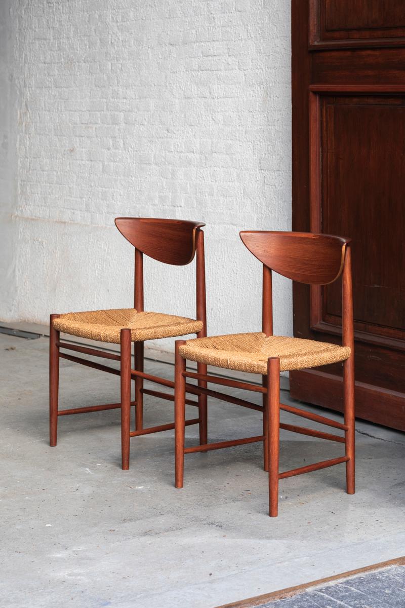 Peter Hvidt & Orla Molgaard Nielsen 2x Side Chair 'Model 316', Denmark, 1950s 8