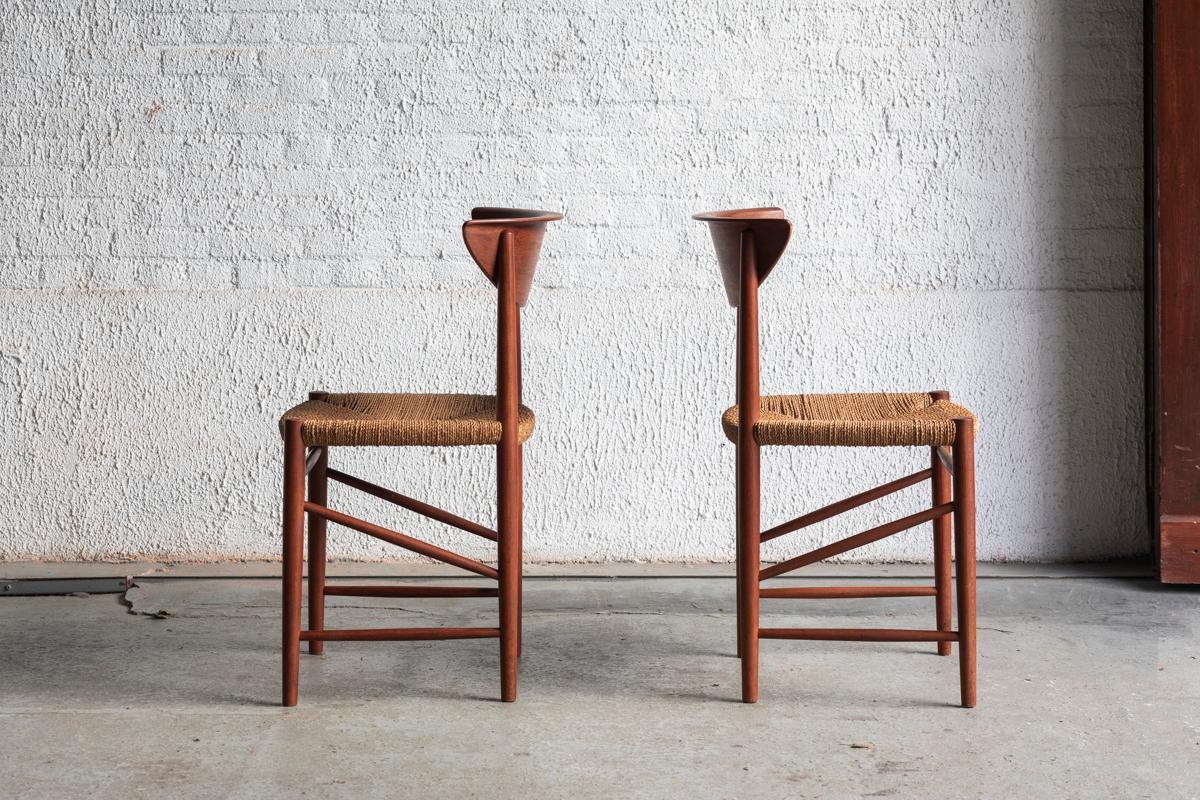 Mid-Century Modern Peter Hvidt & Orla Molgaard Nielsen 2x Side Chair 'Model 316', Denmark, 1950s