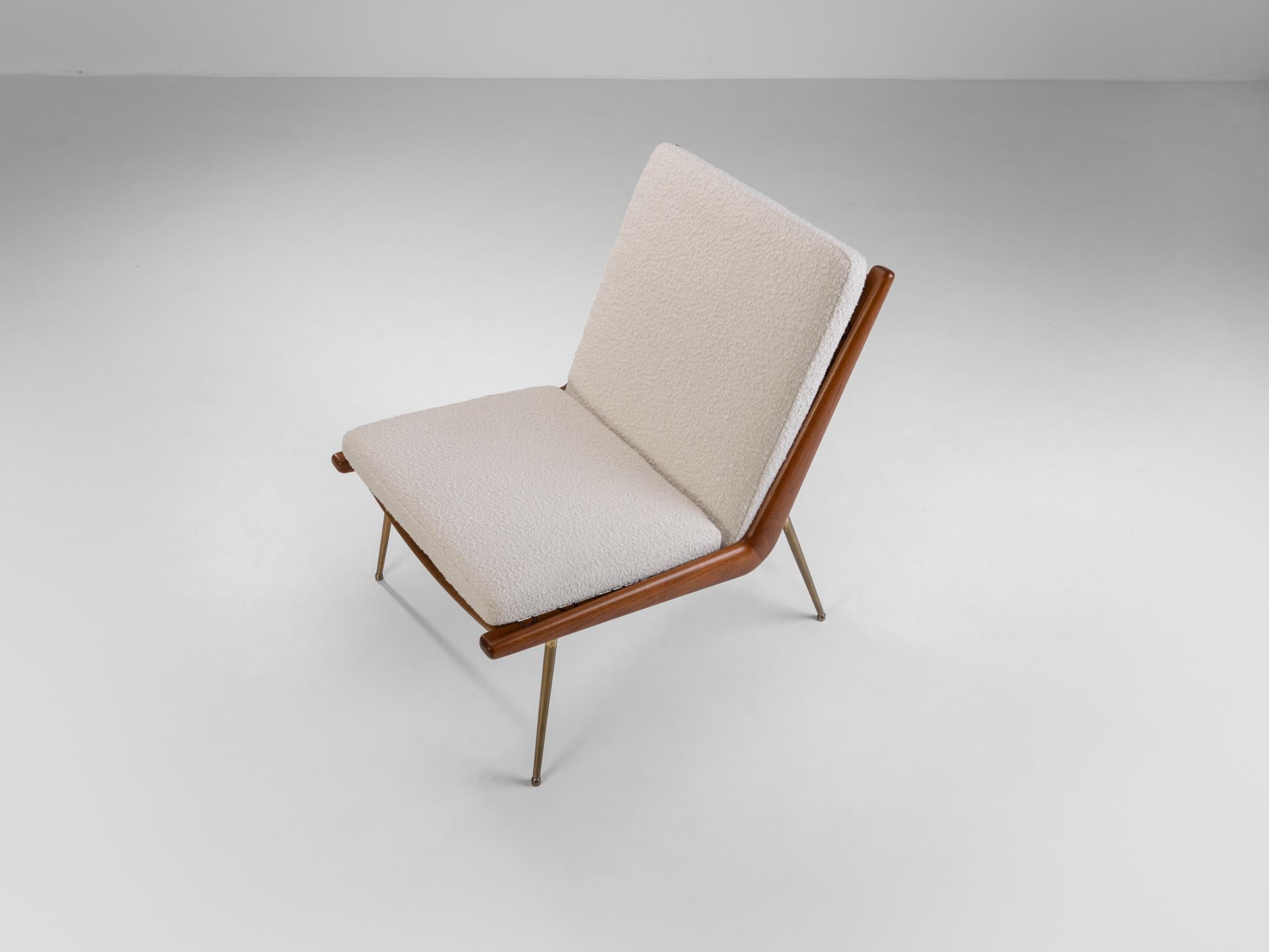 Brass Peter Hvidt & Orla Molgaard-Nielsen Boomerang Chair, Denmark, C1960