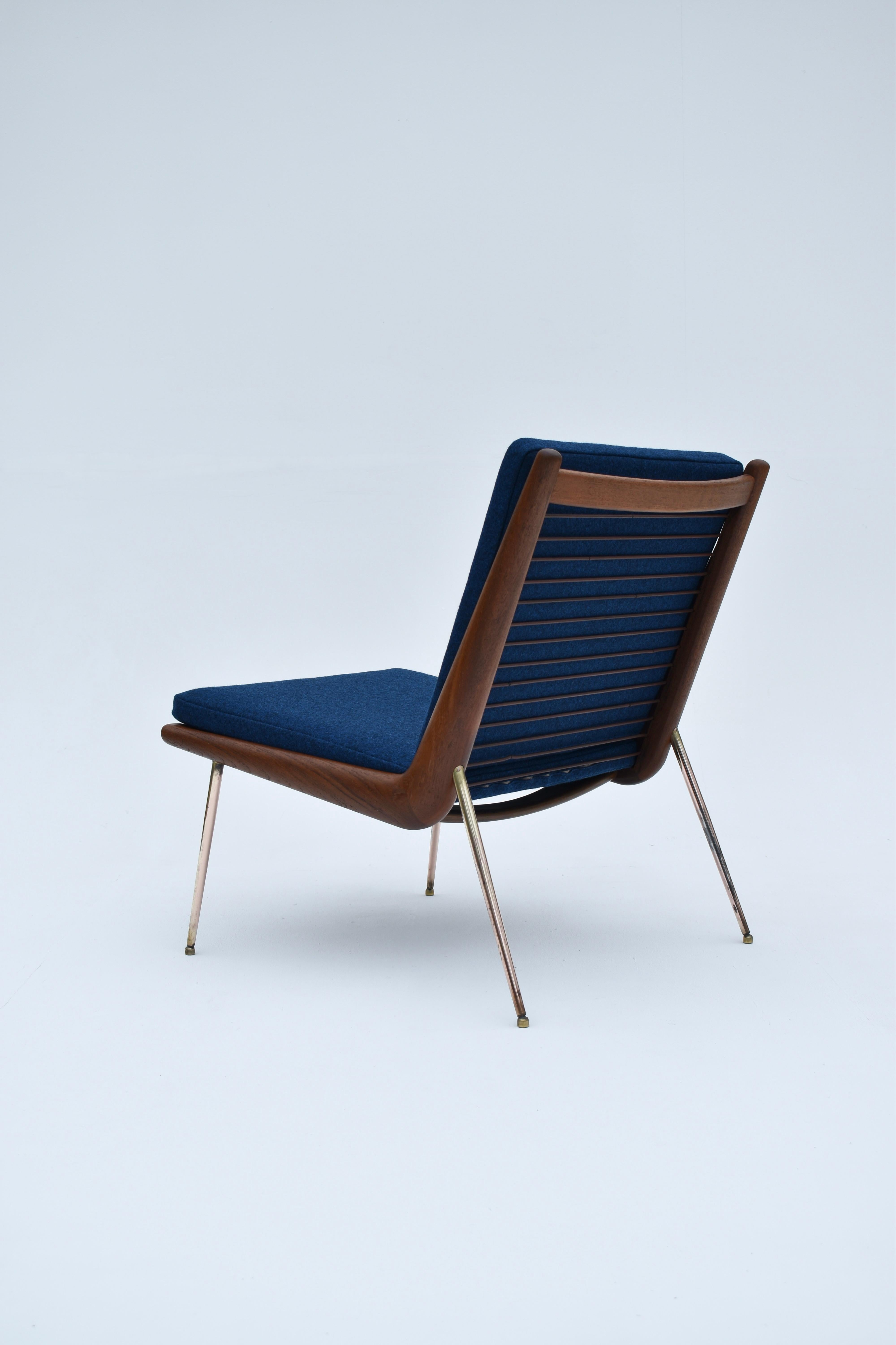 Mid-20th Century Peter Hvidt & Orla Molgaard Nielsen Boomerang Chair For France & Daverkosen For Sale