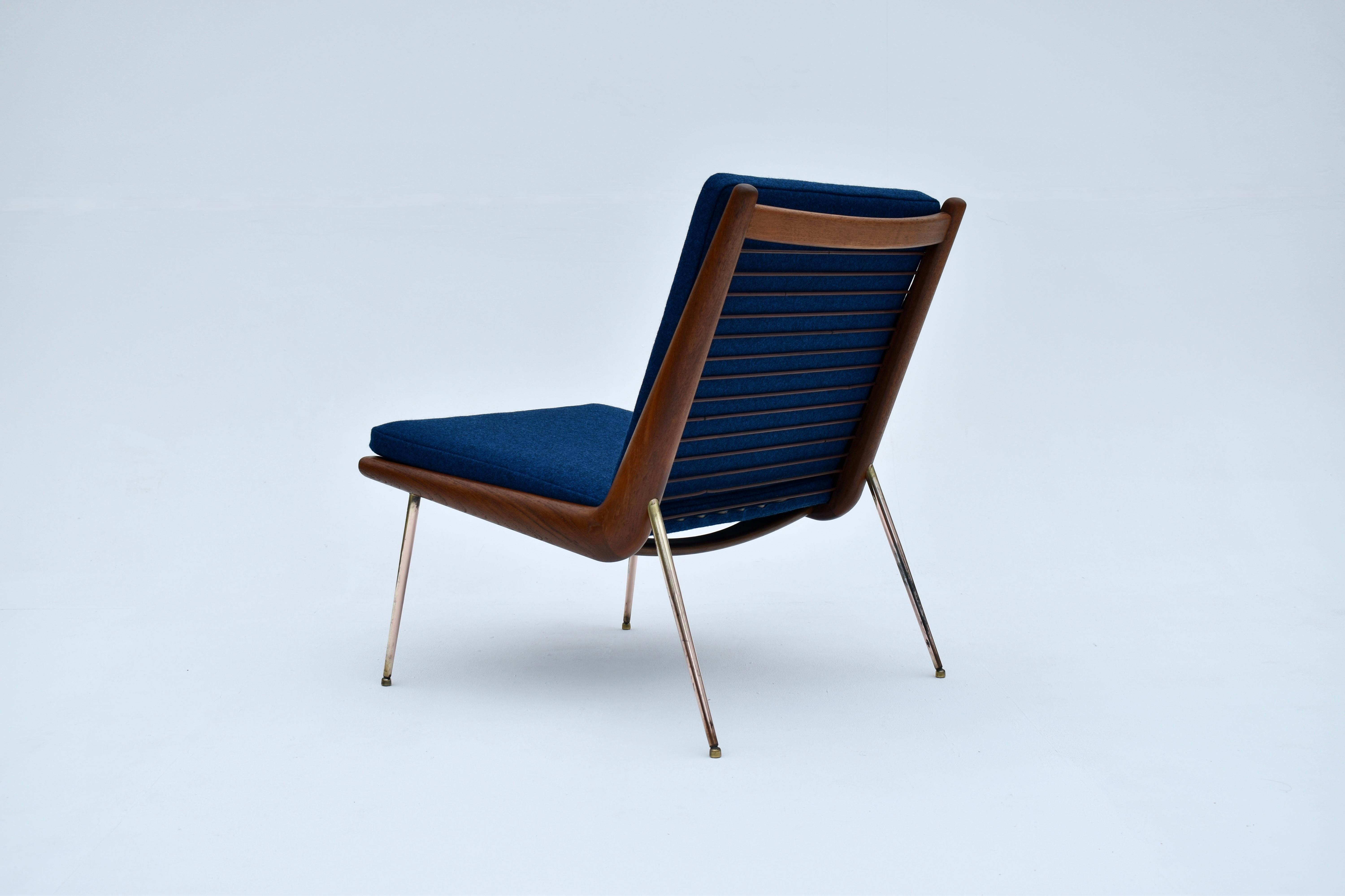 Brass Peter Hvidt & Orla Molgaard Nielsen Boomerang Chair For France & Daverkosen For Sale