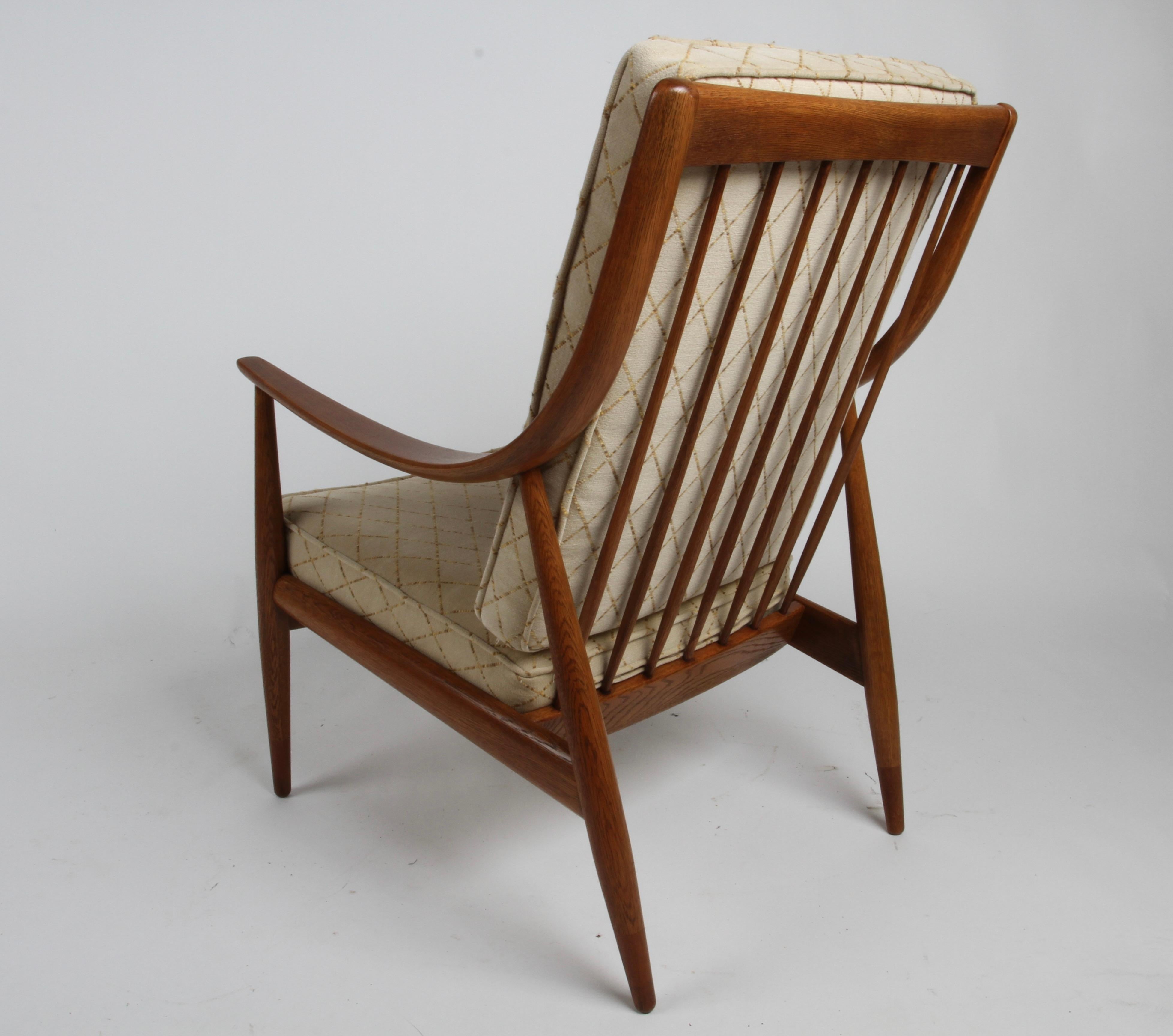 Peter Hvidt & Orla Molgaard Nielsen Danish Modern High Back Lounge Chair FD-145 For Sale 4