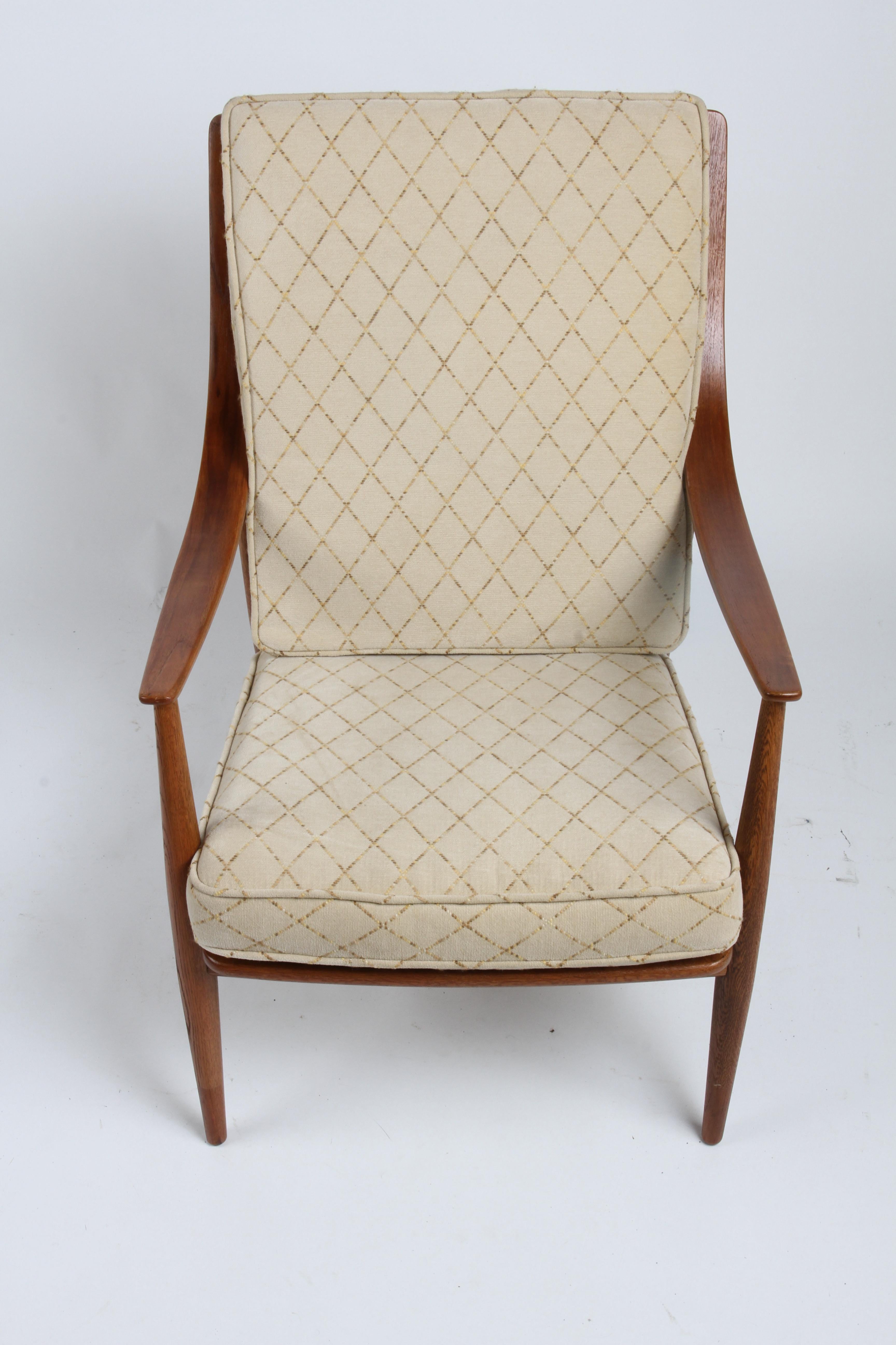Scandinavian Modern Peter Hvidt & Orla Molgaard Nielsen Danish Modern High Back Lounge Chair FD-145 For Sale
